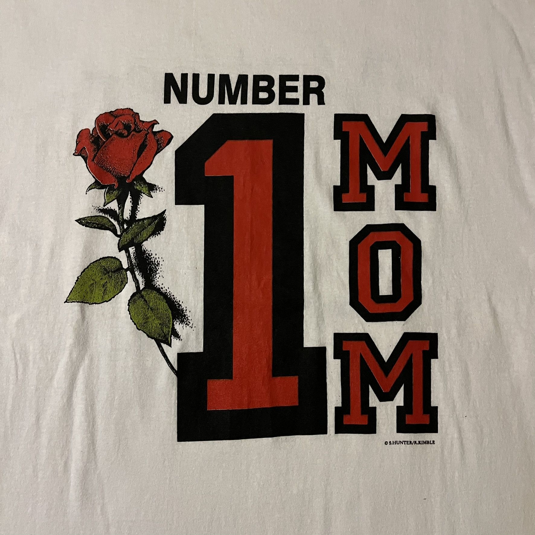 Gildan VTG 90s Number One Mom Poem Rose Mothers' Day Tee Size XL / US 12-14 / IT 48-50 - 3 Thumbnail