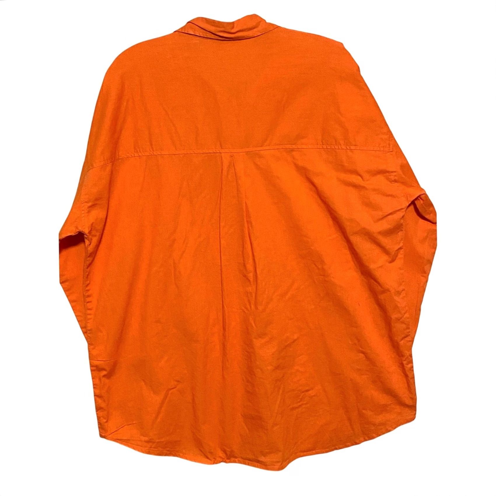 Cotton On VINTAGE? No. Cotton:On Oversized Orange Button Dad Shirt Womens XS Organic Cotton Casual NWT Size XS / US 0-2 / IT 36-38 - 2 Thumbnail