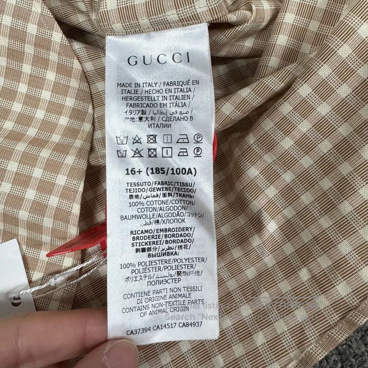 Gucci gucci embroidered checkered shirt with logo. Size US L / EU 52-54 / 3 - 7 Thumbnail
