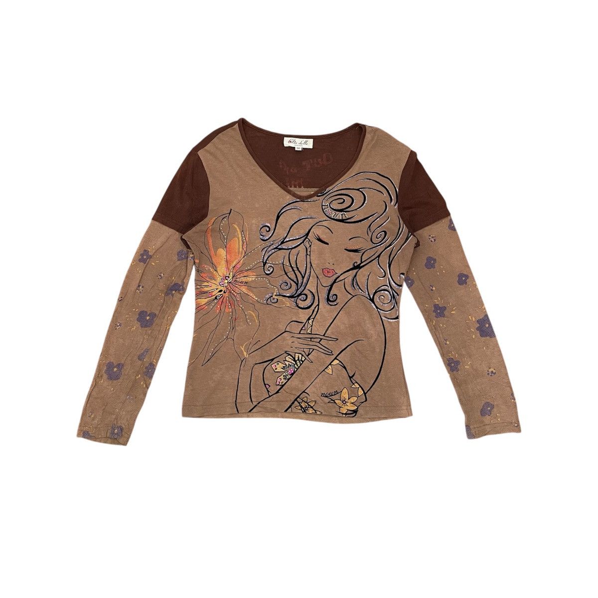 Designer × Japanese Brand Vintage Y2K art woman longsleeve Size M / US 6-8 / IT 42-44 - 1 Thumbnail