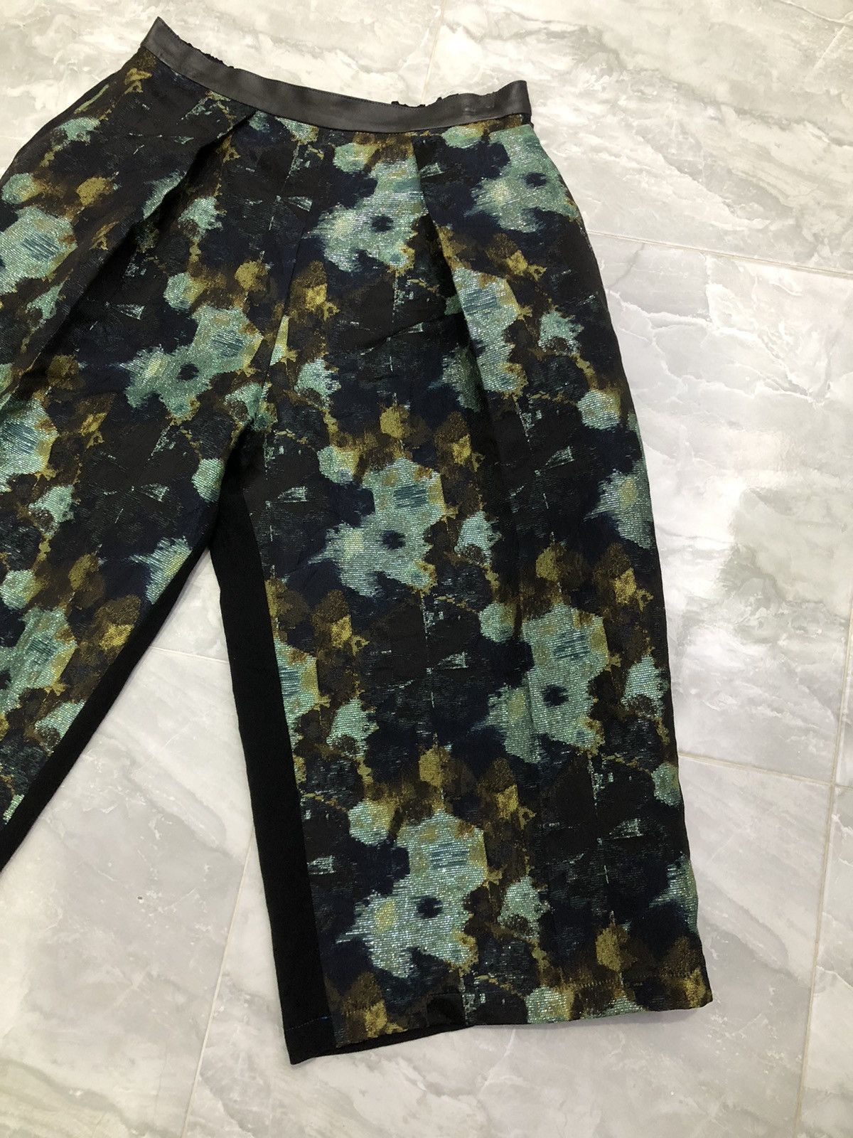 Yohji Yamamoto Rosier Japan Jacquard Wide Pants French Fabric Size 28" / US 6 / IT 42 - 2 Thumbnail