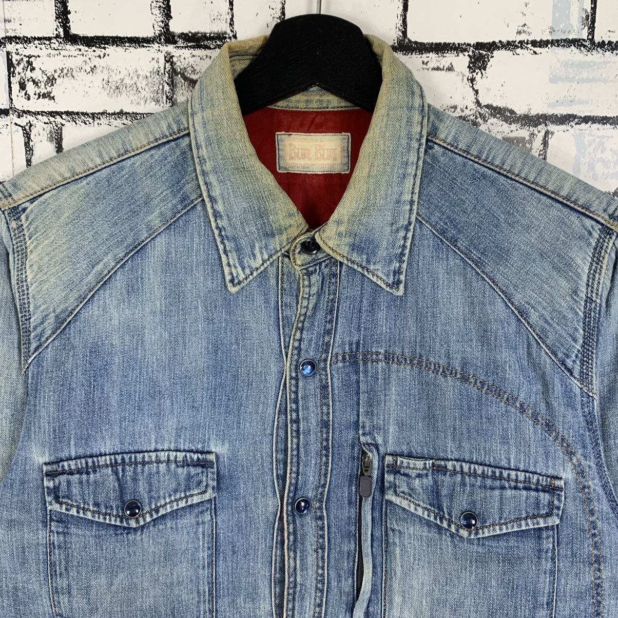 Blue Blue Japan × Vintage Vintage Blue Blue Denim Washed Faded Flannel Shirt Size US M / EU 48-50 / 2 - 3 Thumbnail