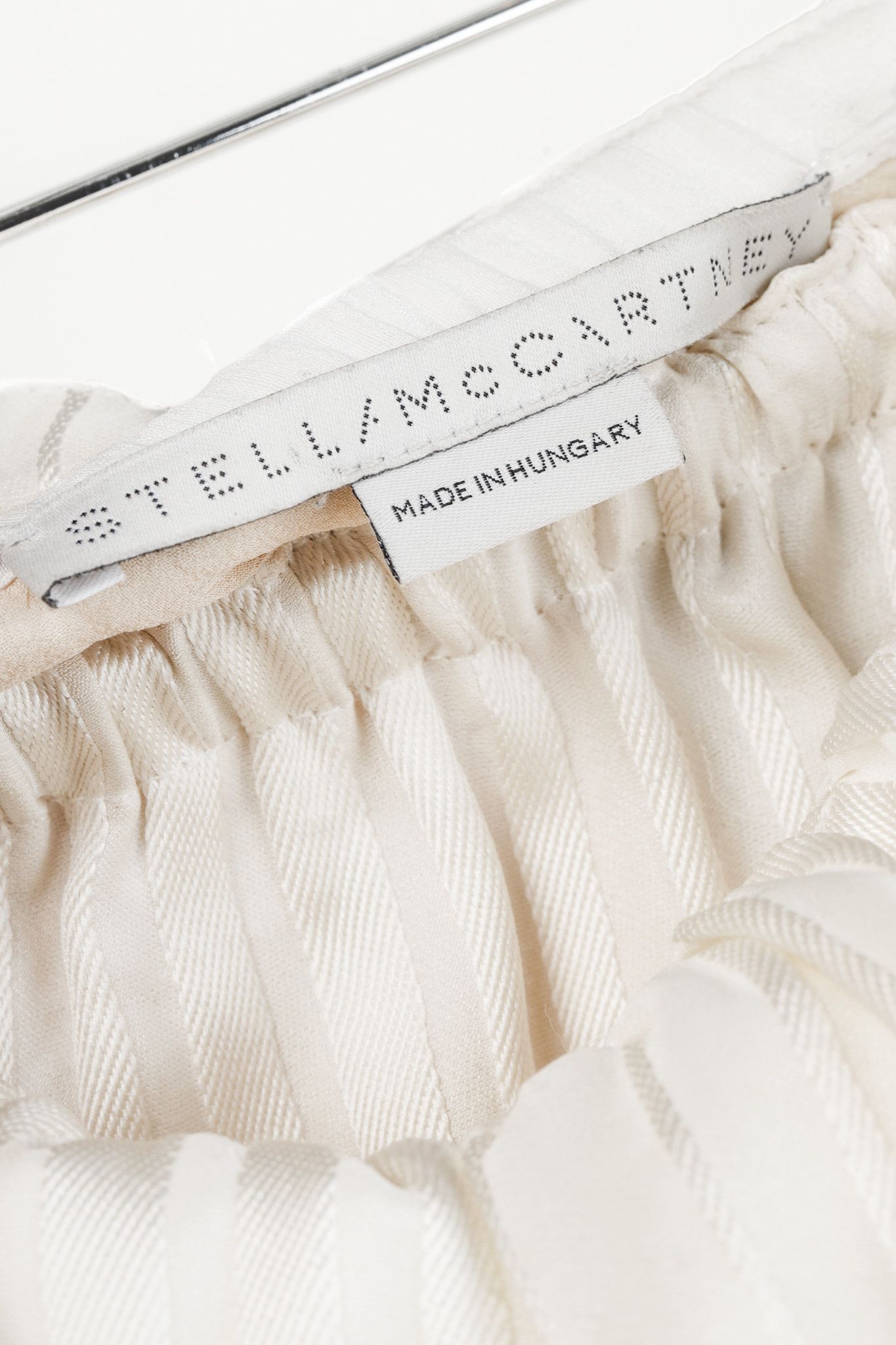 Stella McCartney Stella McCartney Ivory Stripes Ruffle Hip Silk Skirt Size 22" - 4 Thumbnail