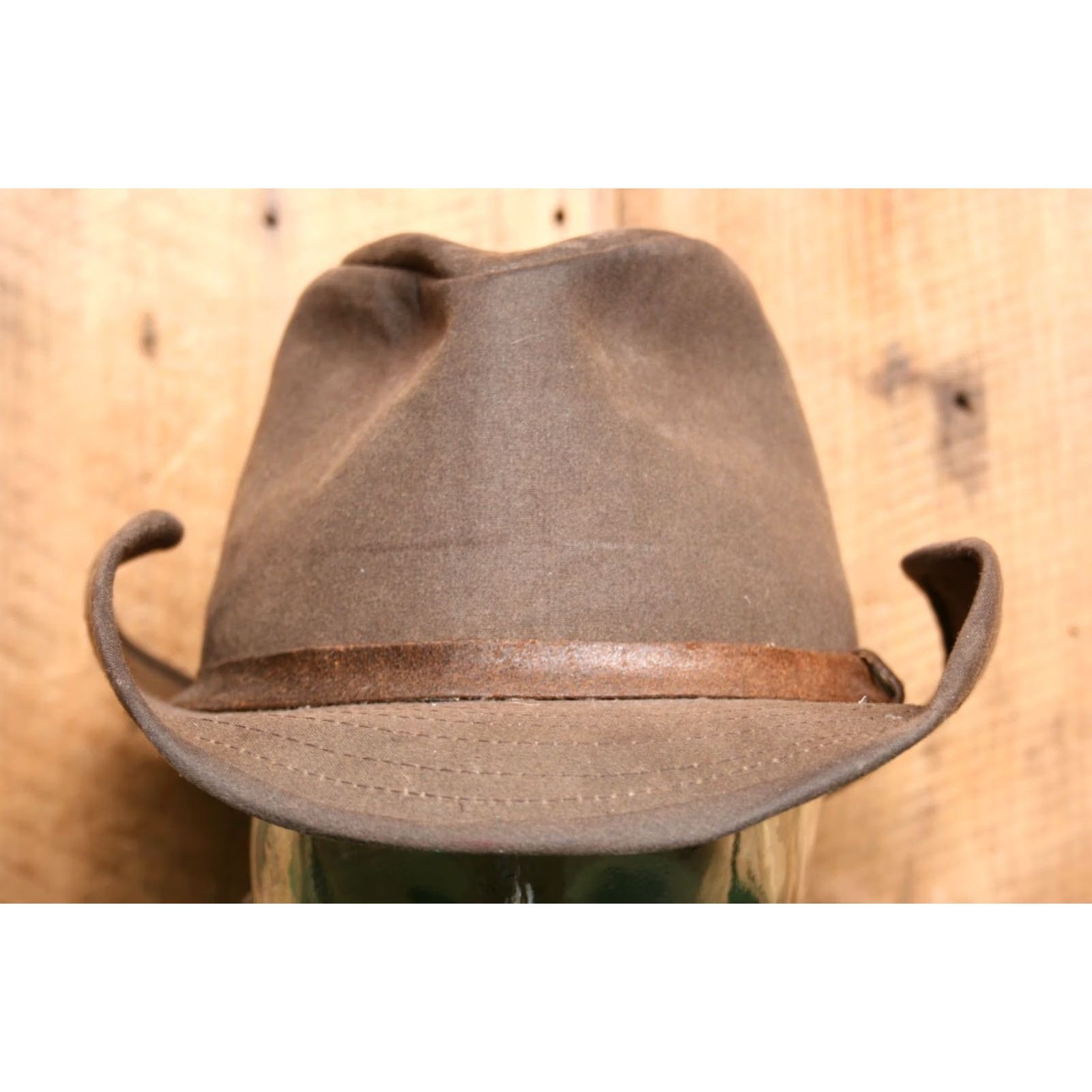 Vintage Australian Outback Collection Brown Waxed Canvas Oilcloth Hat M Cowboys Hat Mens California Vintage? Size ONE SIZE - 2 Thumbnail