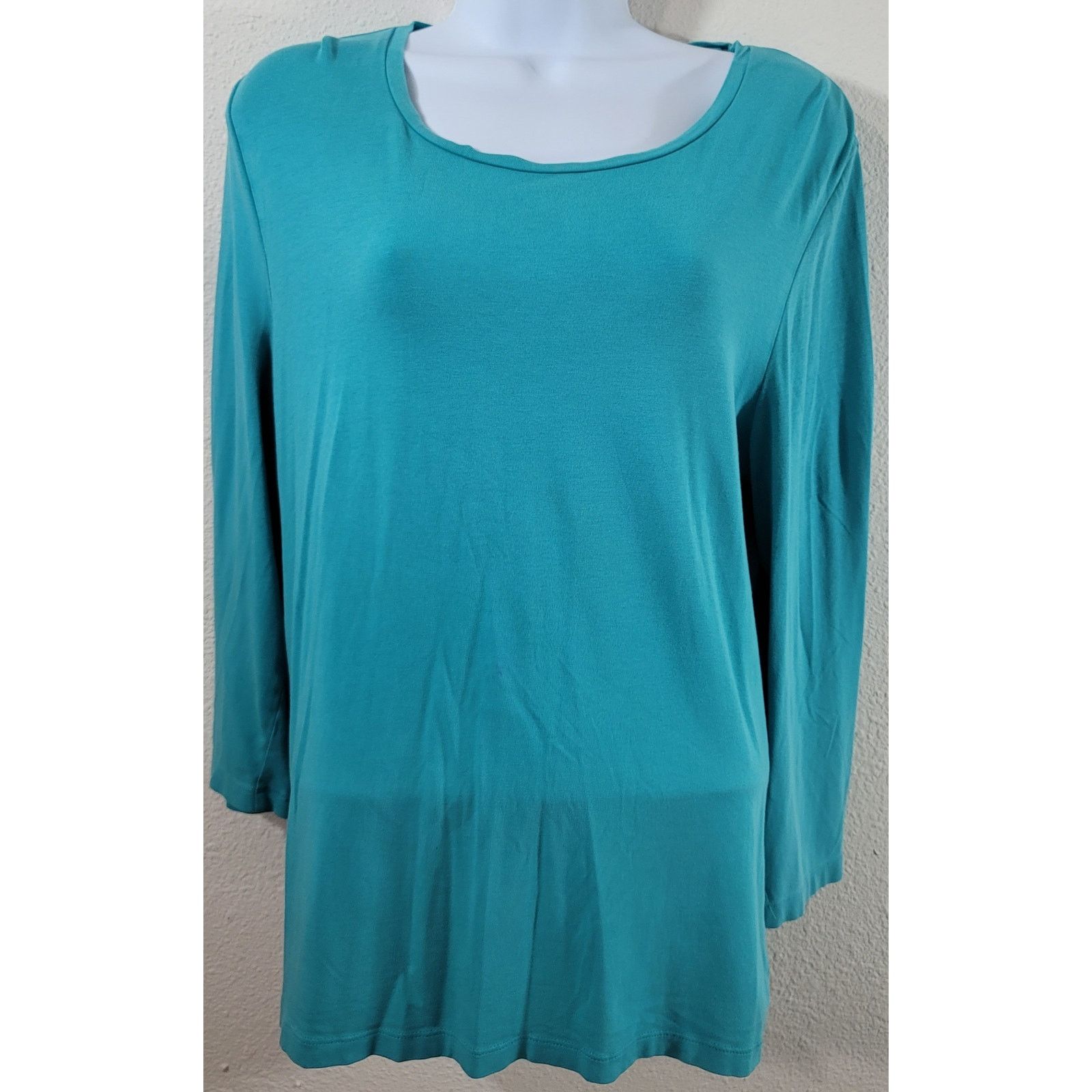 Other Chico's Teal True Color Tee Slub Knit Top 1 Medium Stretch Size M / US 6-8 / IT 42-44 - 1 Thumbnail