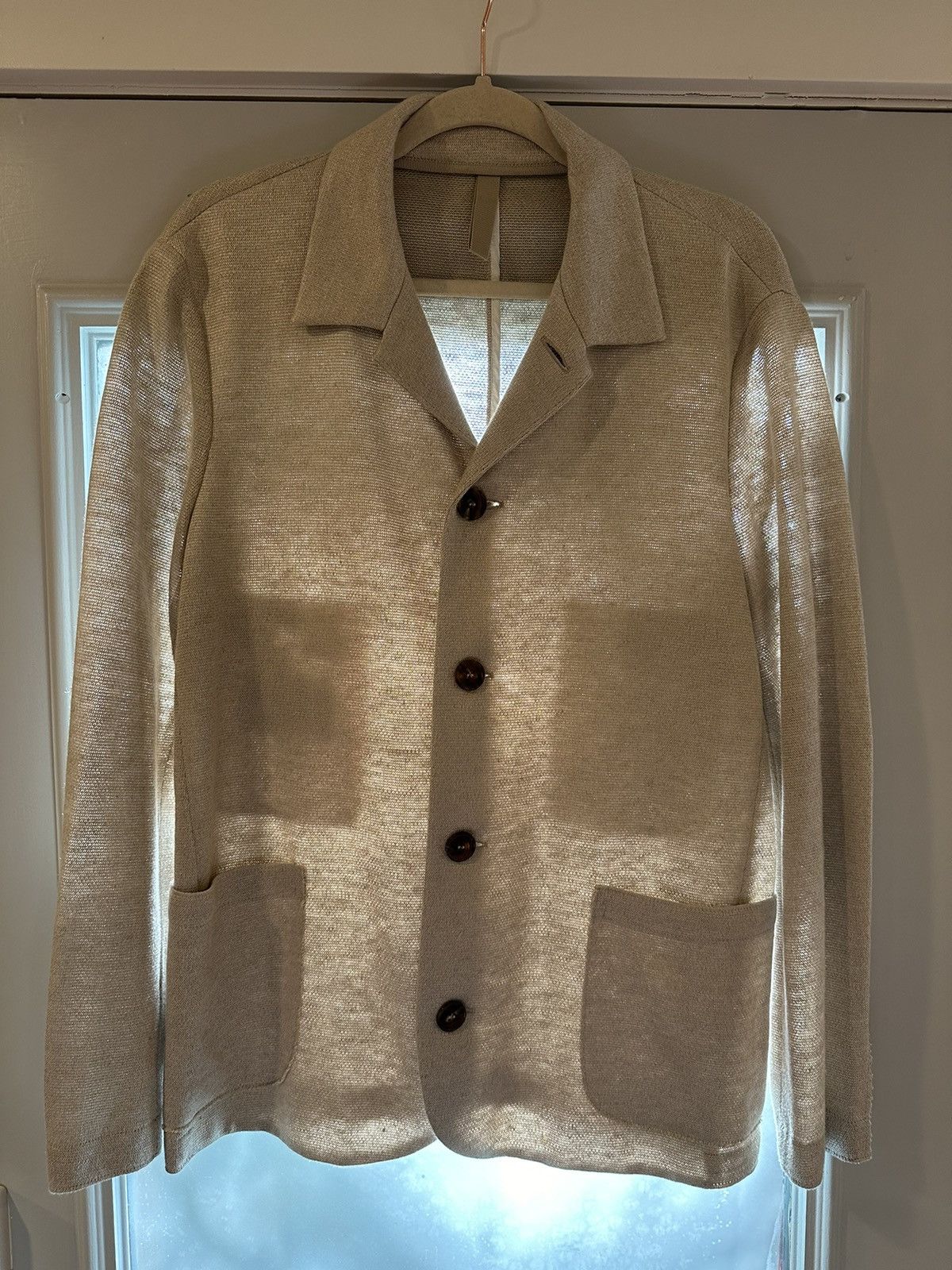 Harris Wharf London Harris Wharf London Linen Blend Relaxed Jacket Size 46R - 2 Thumbnail