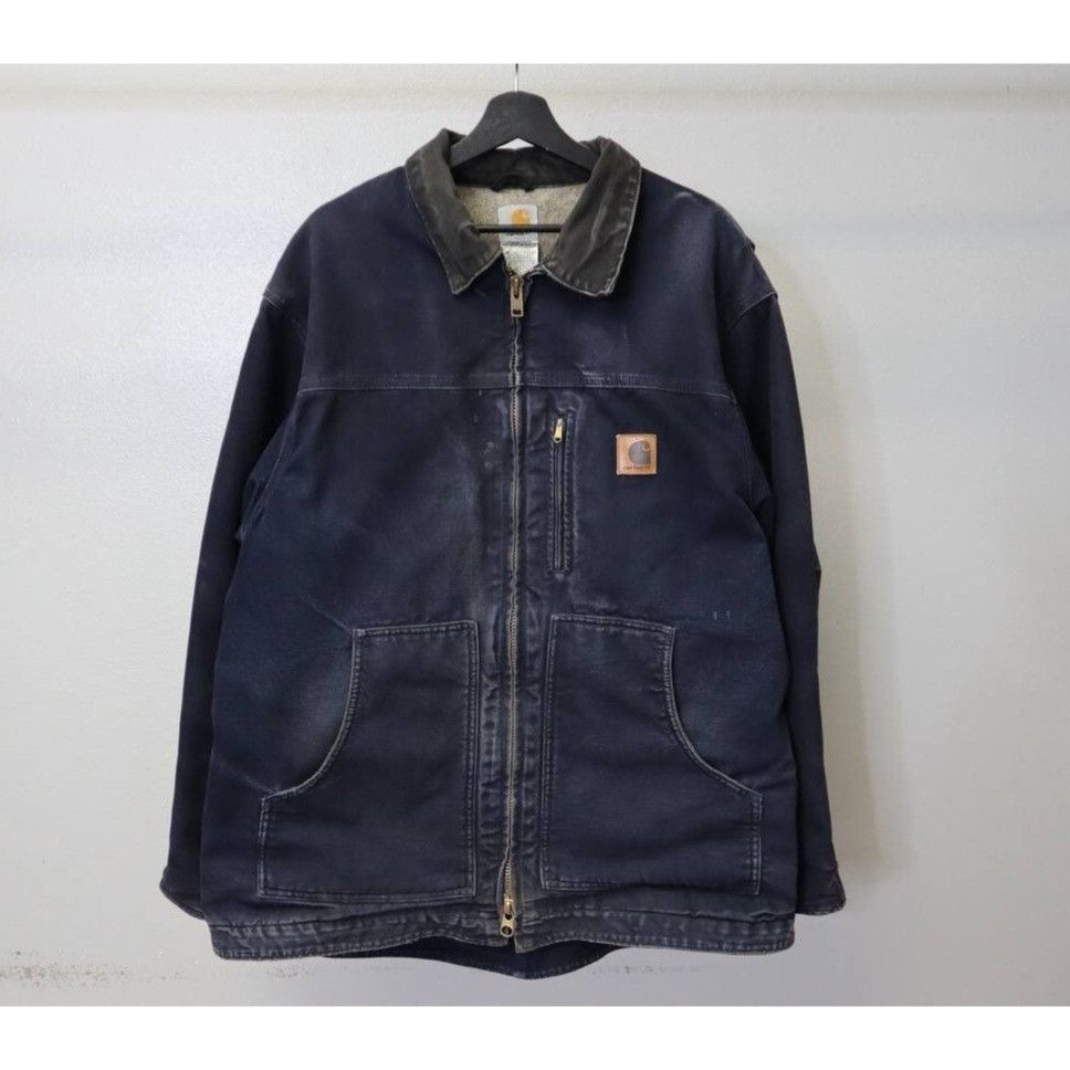 Carhartt Vintage Carhartt C61 Sherpa Jacket XL Blue Canvas Workwear Size US XL / EU 56 / 4 - 1 Thumbnail