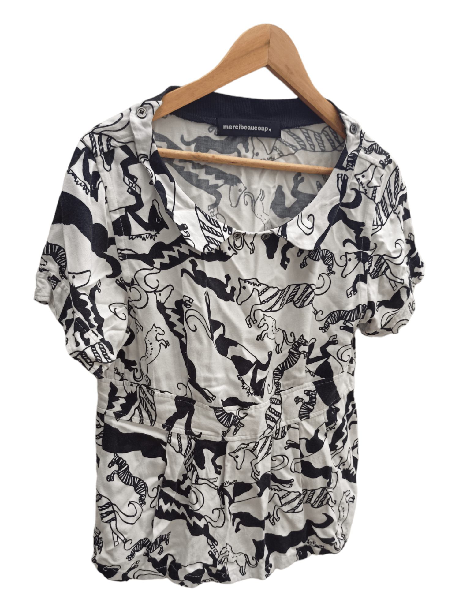 Issey Miyake Mercibeaucoup By Issey Miyake Full Printed Runway Blouses Size M / US 6-8 / IT 42-44 - 3 Thumbnail