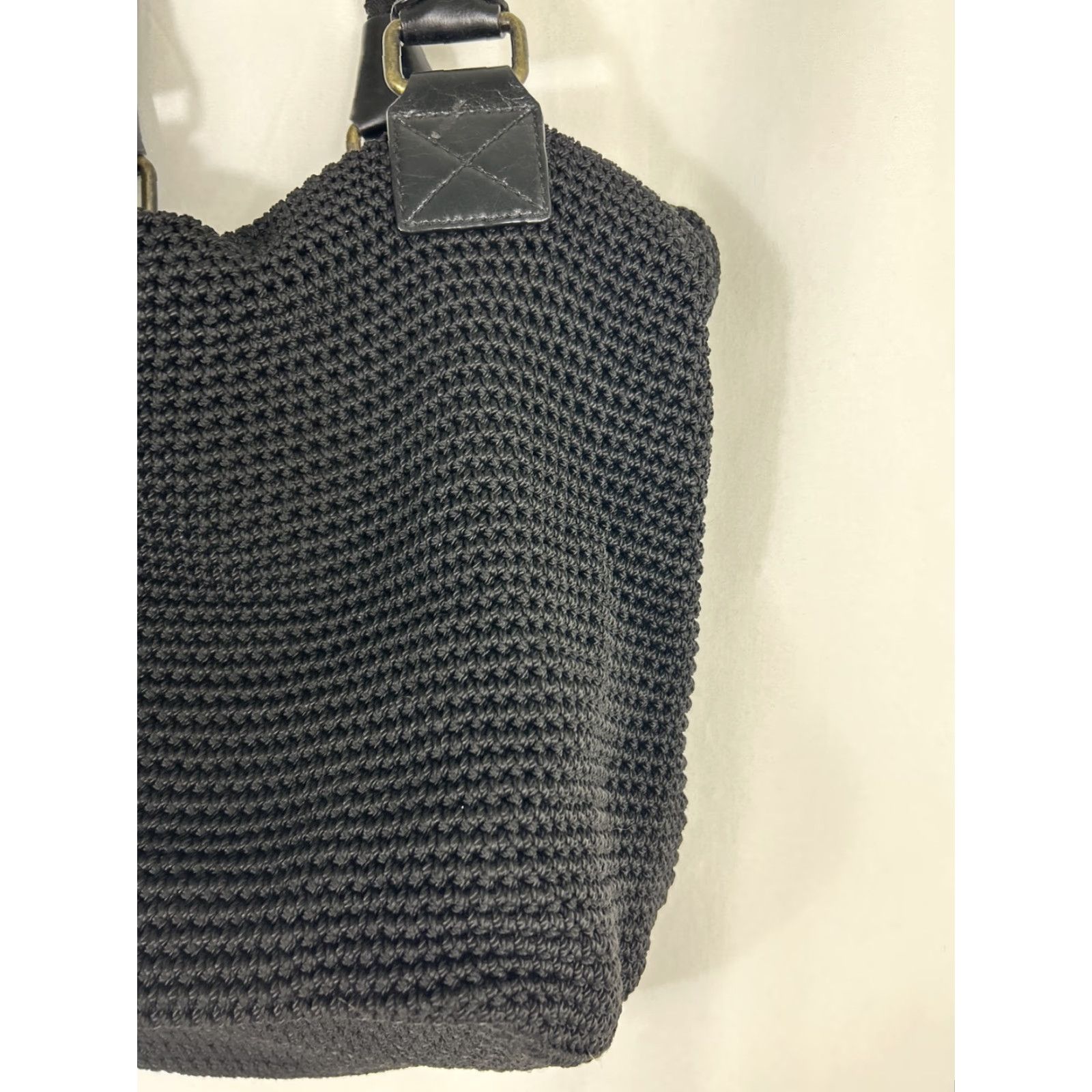 The Sak The Sak Shoulder Bag knit Black 11x6x9 Double Handles Zip Womens Boho Size ONE SIZE - 3 Thumbnail