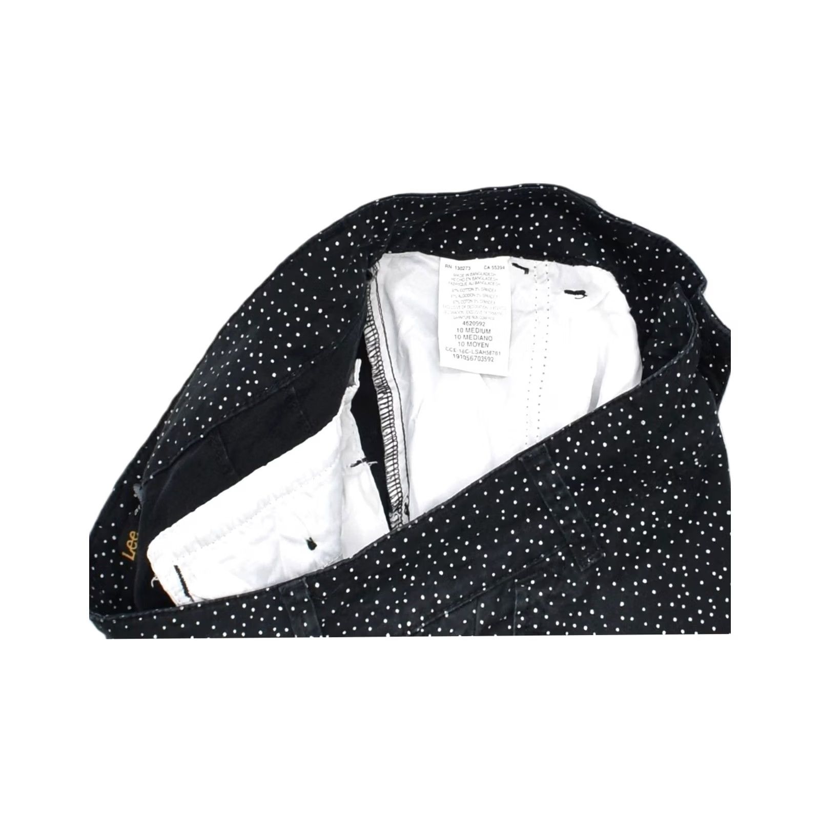 Lee LEE Womens Chino Shorts Black Polka Dot US 10 Large W32 Straight Fit Size 36" / US 14 / IT 50 - 3 Thumbnail