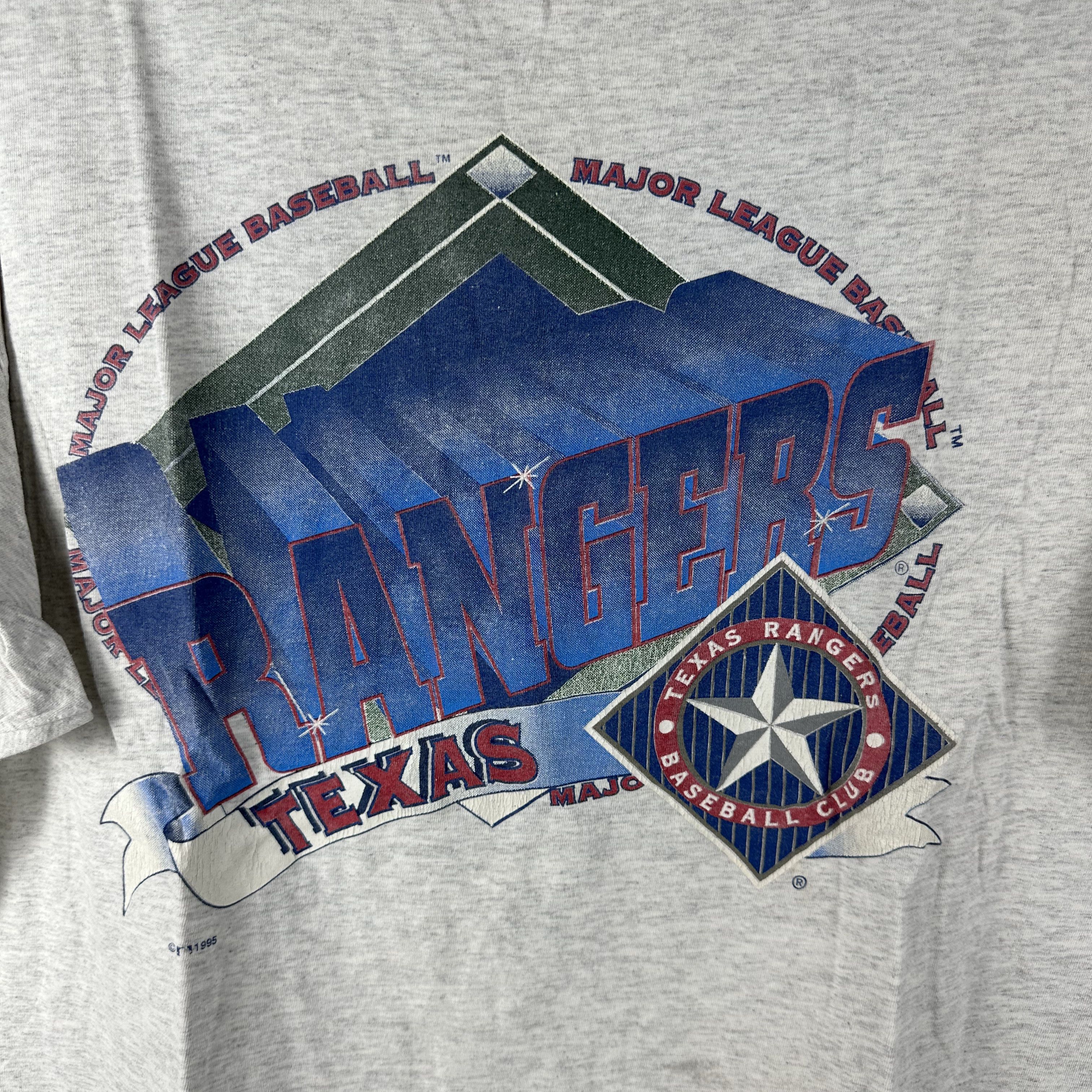 Vintage 1995 Texas Rangers Baseball MLB Single Stitch T-Shirt Size US XL / EU 56 / 4 - 2 Thumbnail
