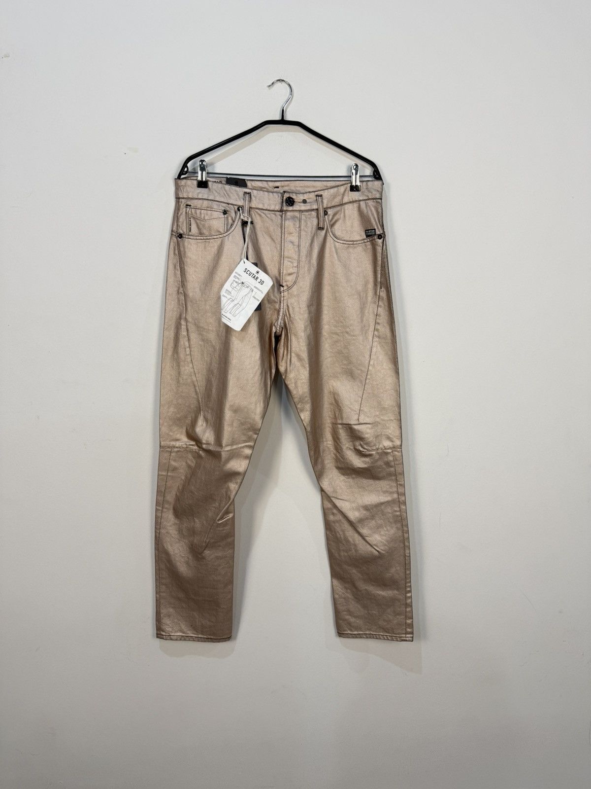 G-Star G-Star Raw Scutar 3D Gold Metallic Denim Pants Size US 32 / EU 48 - 1 Thumbnail