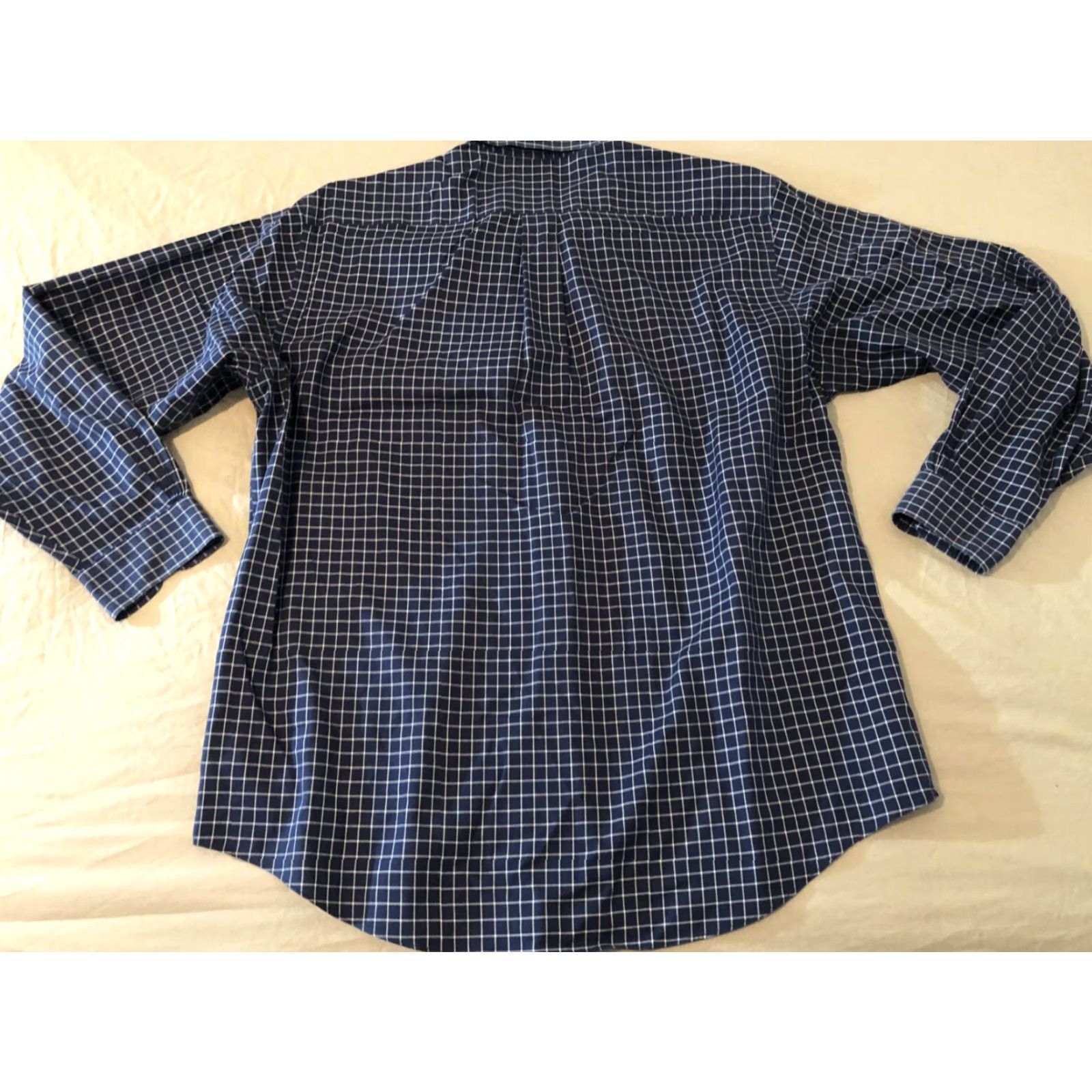 Brooks Brothers VINTAGE? (No) Brooks Brothers Dress Shirt L Mens Cotton Blue Button-Down Navy Large Shirt Men Size 42R - 7 Thumbnail