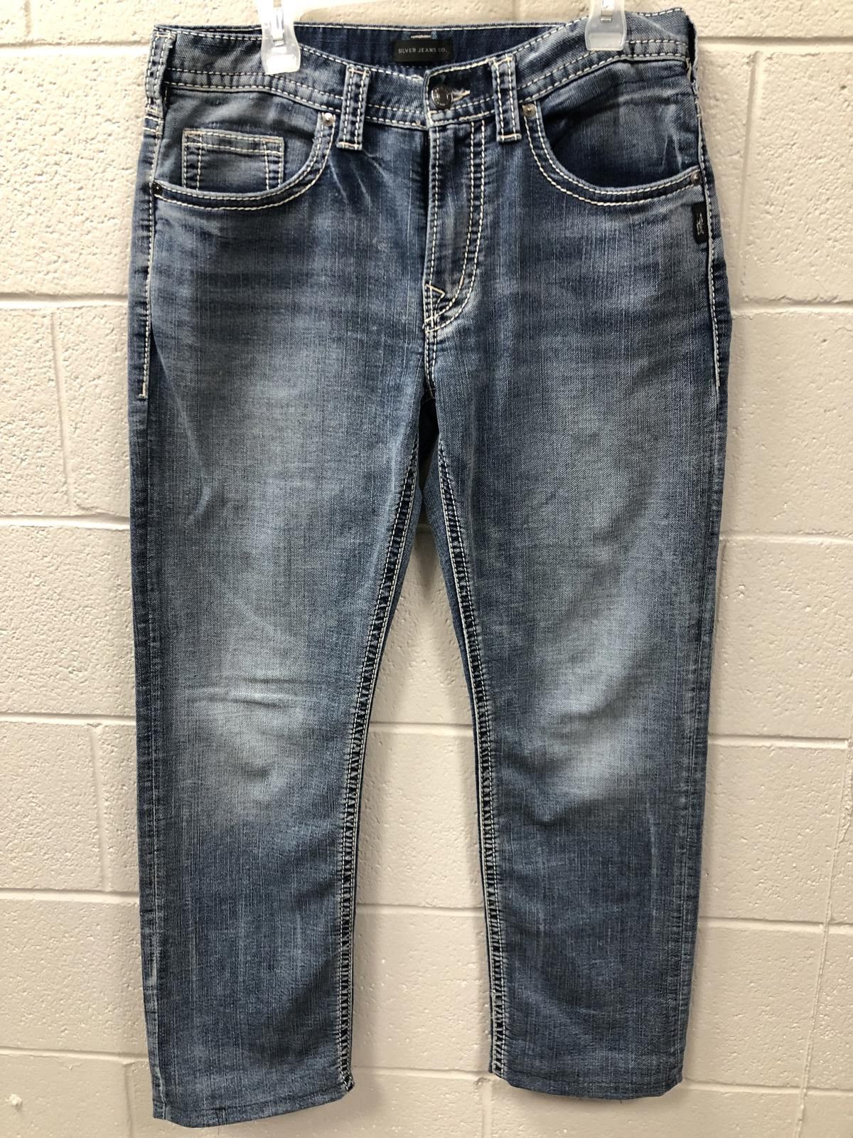 Silver Jeans Co. Silver Jeans Co. Men's Classic Denim Jeans - Distressed Blue Size US 33 - 1 Thumbnail