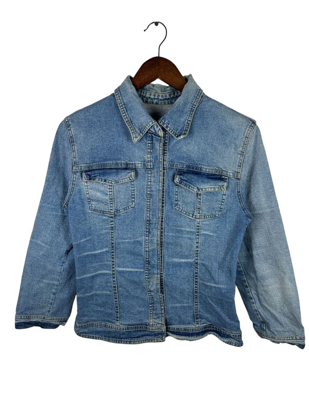 image of Vintage Denim Jacket Onde De Forme Nice Design, Women's (Size XS)