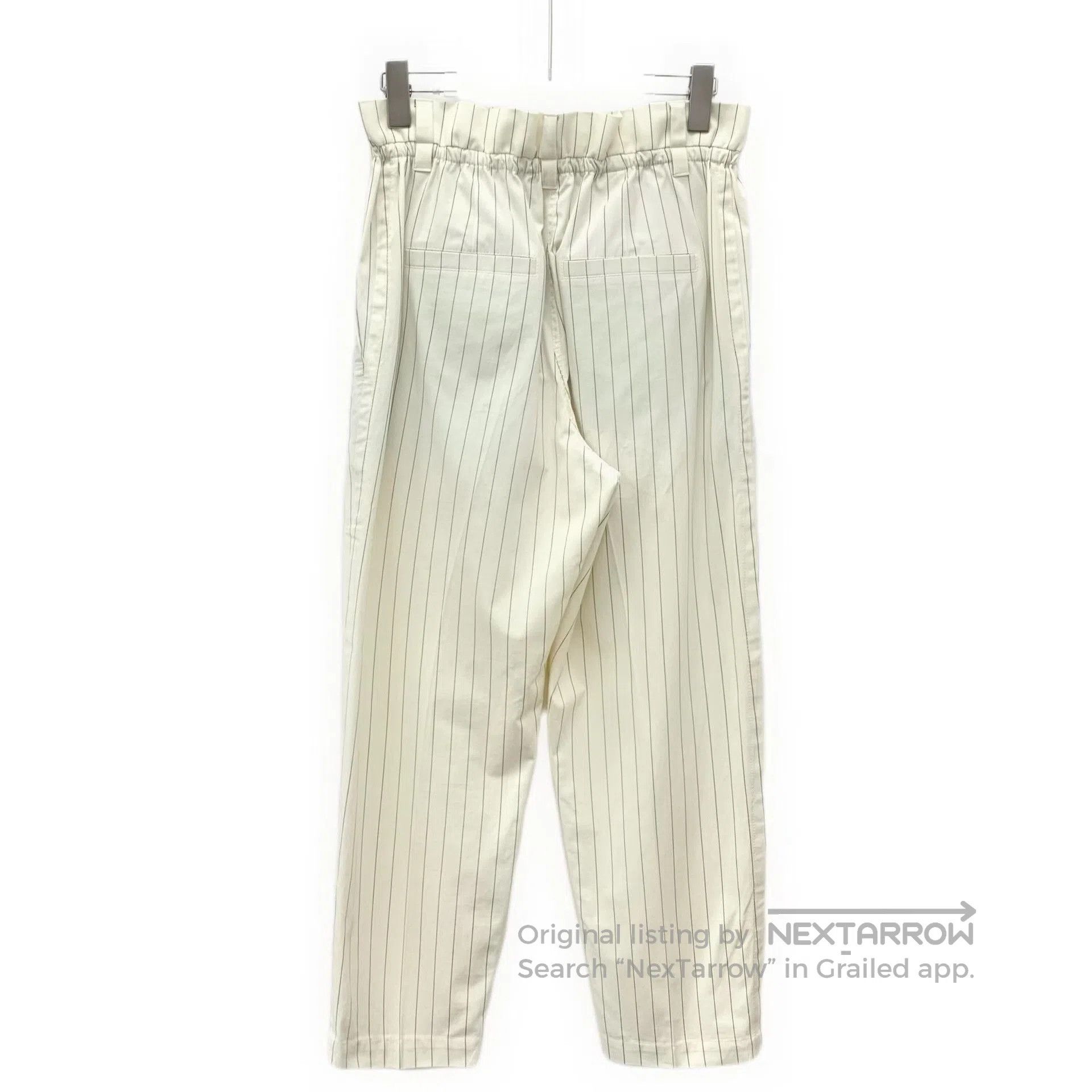 Brunello Cucinelli Brunello Cucinelli White Vertical Stripe Cotton Trousers. Size US 40 / EU 56 - 2 Thumbnail