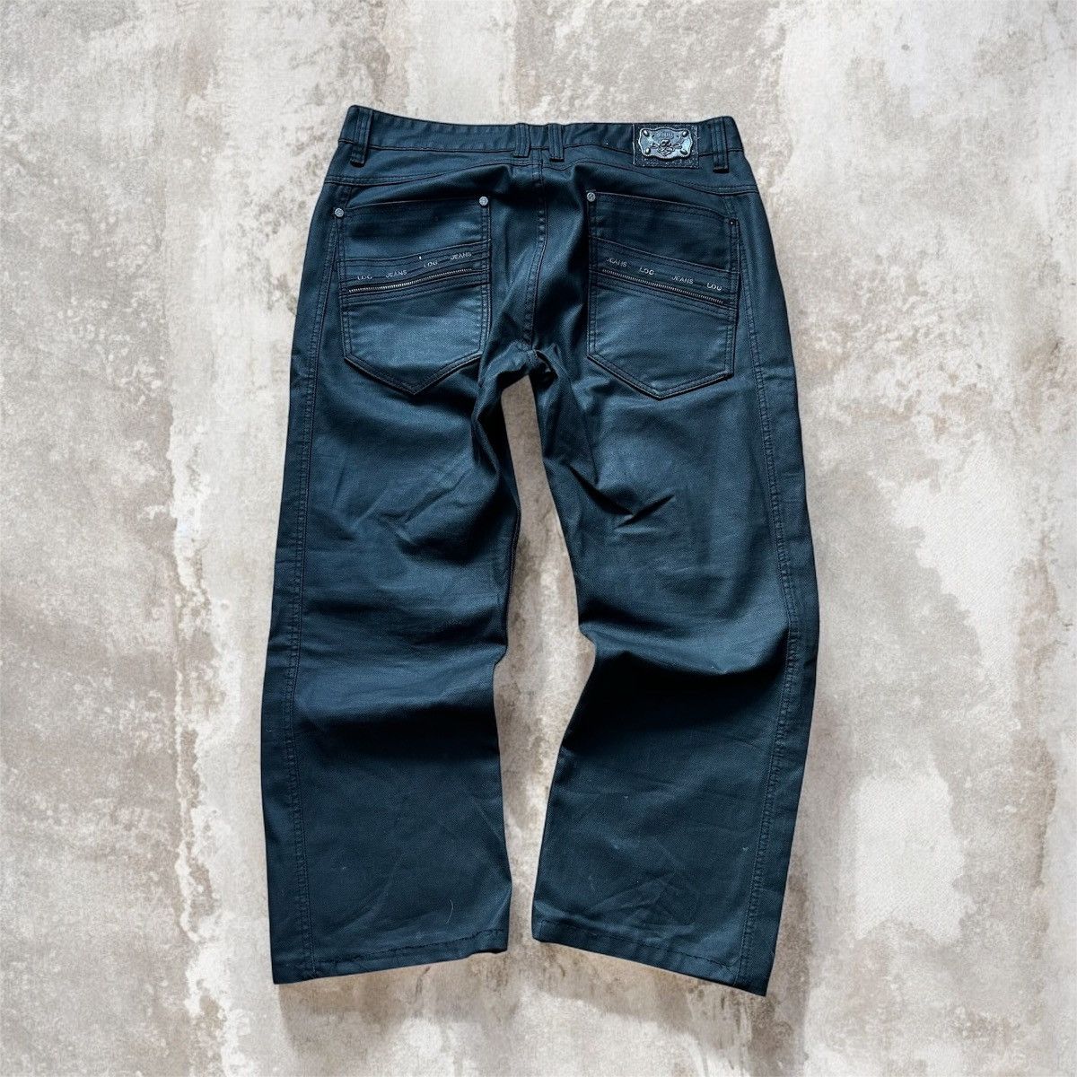 If Six Was Nine × Japanese Brand × Le Grande Bleu (L.G.B.) Vintage black japanese waxed denim with zippers Size US 36 / EU 52 - 2 Thumbnail