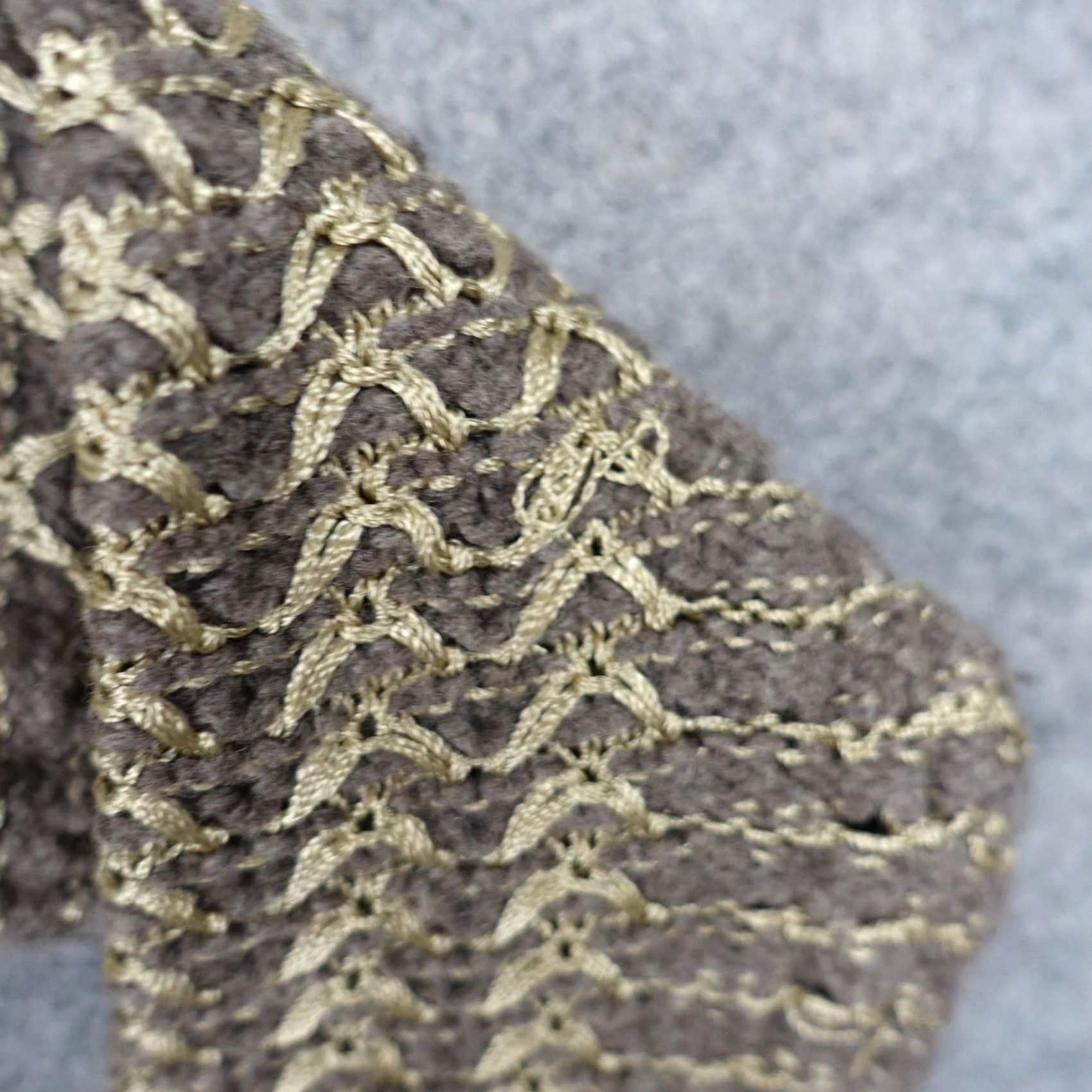 Anthropologie Charlie & Robin Sweater Womens M Brown Knit Cardigan Y2K VTG Open Collar Long Sleeve Casual Winter Fall Knit Pattern Herringbone Buttons Size M / US 6-8 / IT 42-44 - 4 Thumbnail