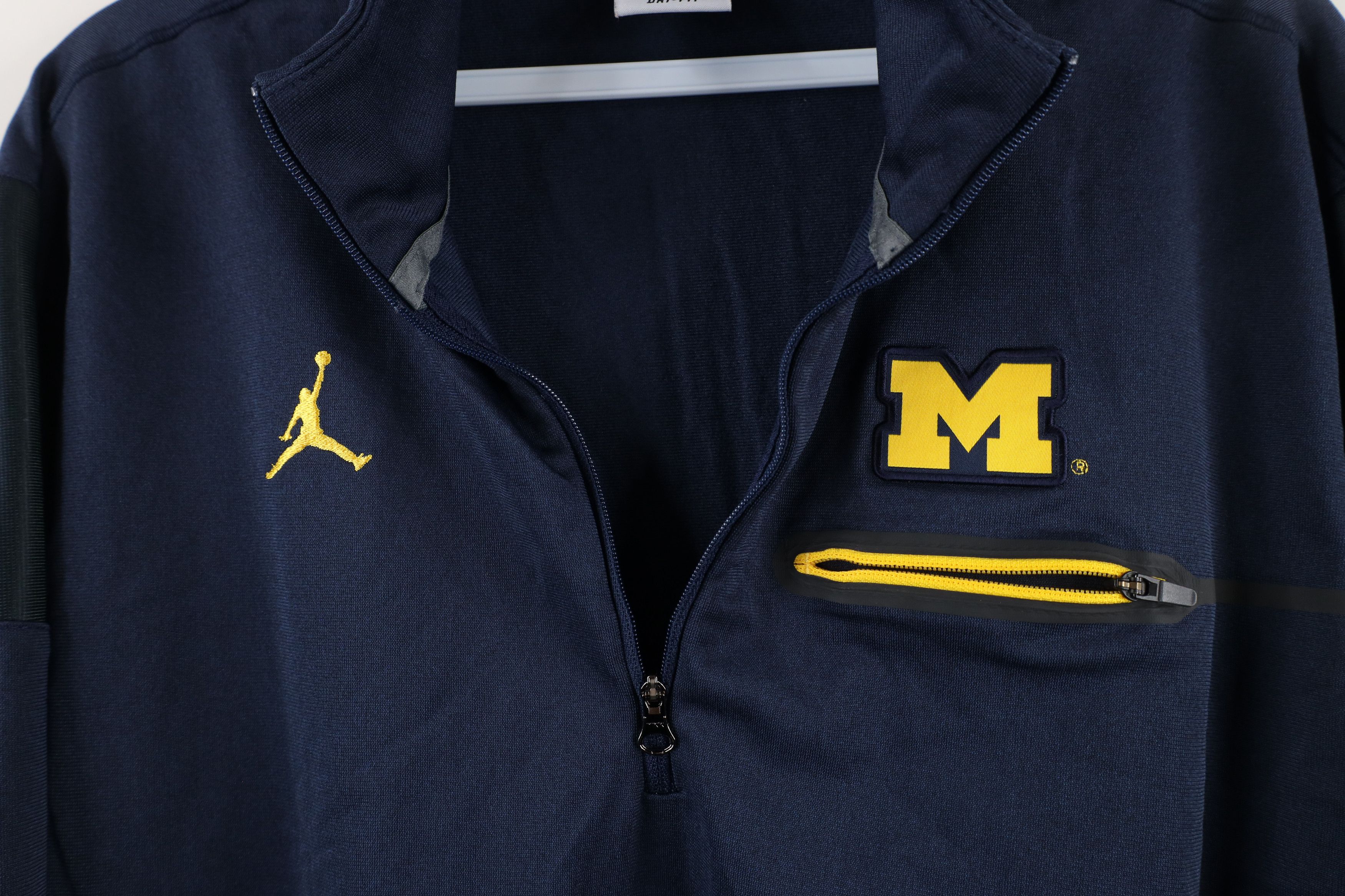 Nike × Vintage Nike Air Jordan University of Michigan Half Zip Pullover Top Size US L / EU 52-54 / 3 - 8 Thumbnail
