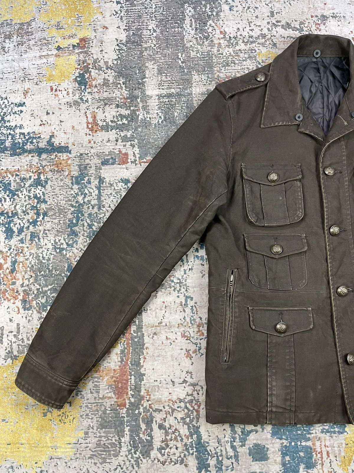 Japanese Brand Difference Rupert Multipocket Coated Denim Jacket Size US S / EU 44-46 / 1 - 4 Thumbnail