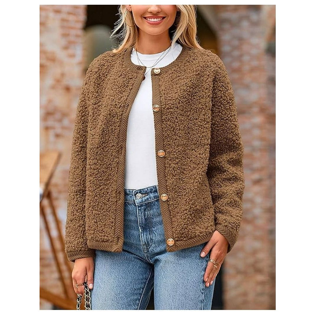 The Unbranded Brand PrettyGarde Women Faux Fur Coat Fall Fuzzy Fleece Button up Size M / US 6-8 / IT 42-44 - 8 Thumbnail