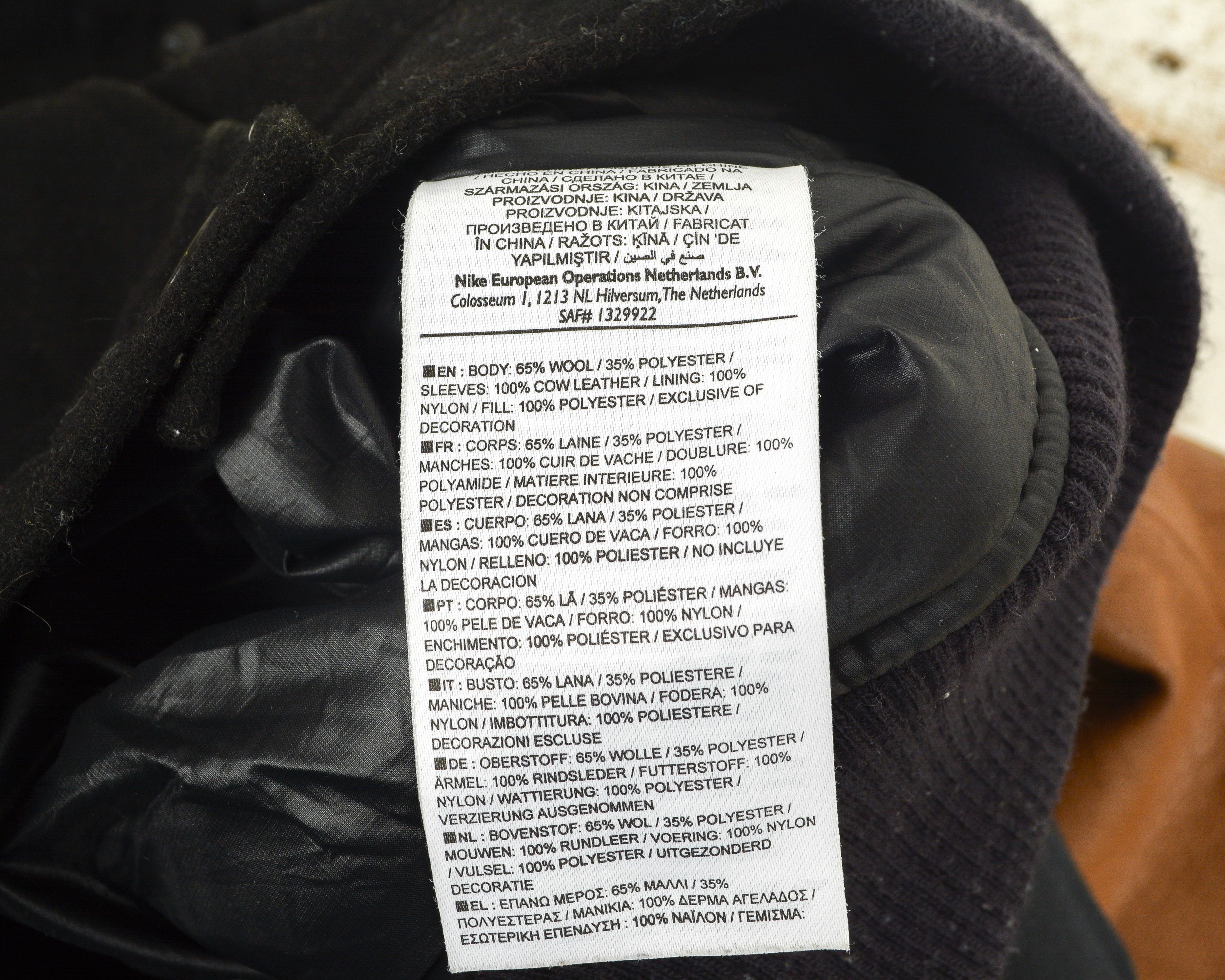 Nike NSW destroyer women XS wool jacket leather sleeves bomber Size XS / US 0-2 / IT 36-38 - 8 Thumbnail