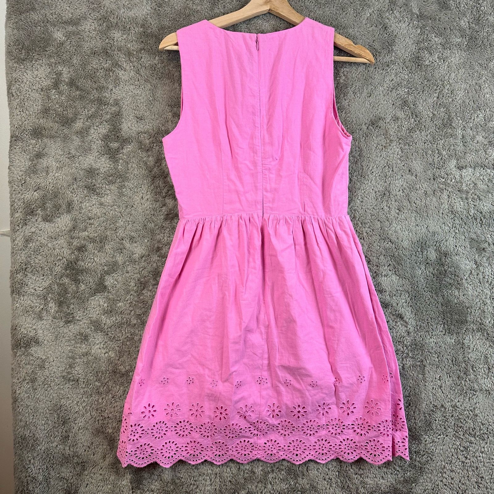 J.Crew JCrew Pink Border Eyelet Dress Sleeveless Surplice 2 XS Size XS / US 0-2 / IT 36-38 - 2 Thumbnail