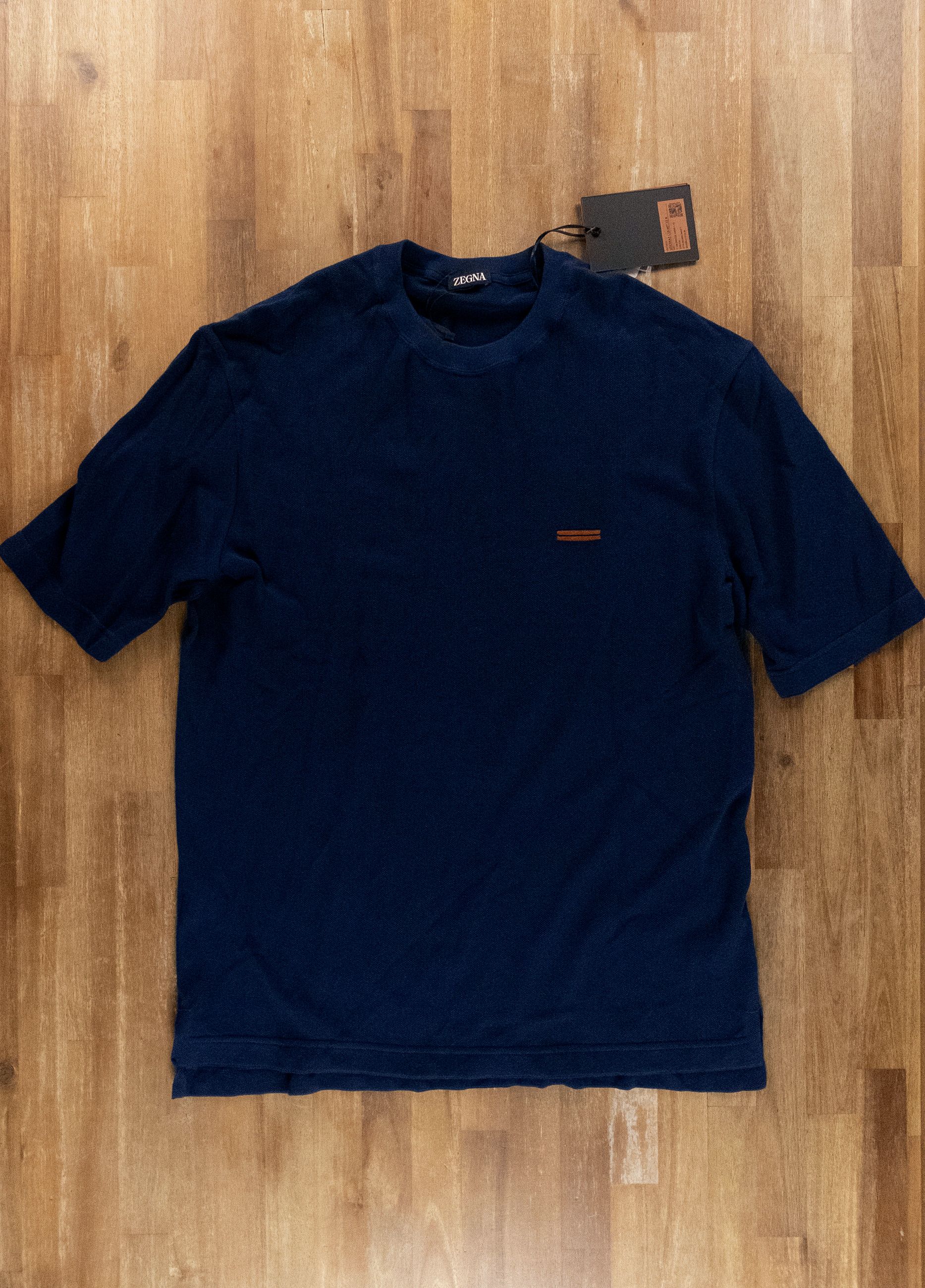 Ermenegildo Zegna ZEGNA blue knit classic cotton t-shirt Size 52 IT / Large Size US L / EU 52-54 / 3 - 2 Thumbnail