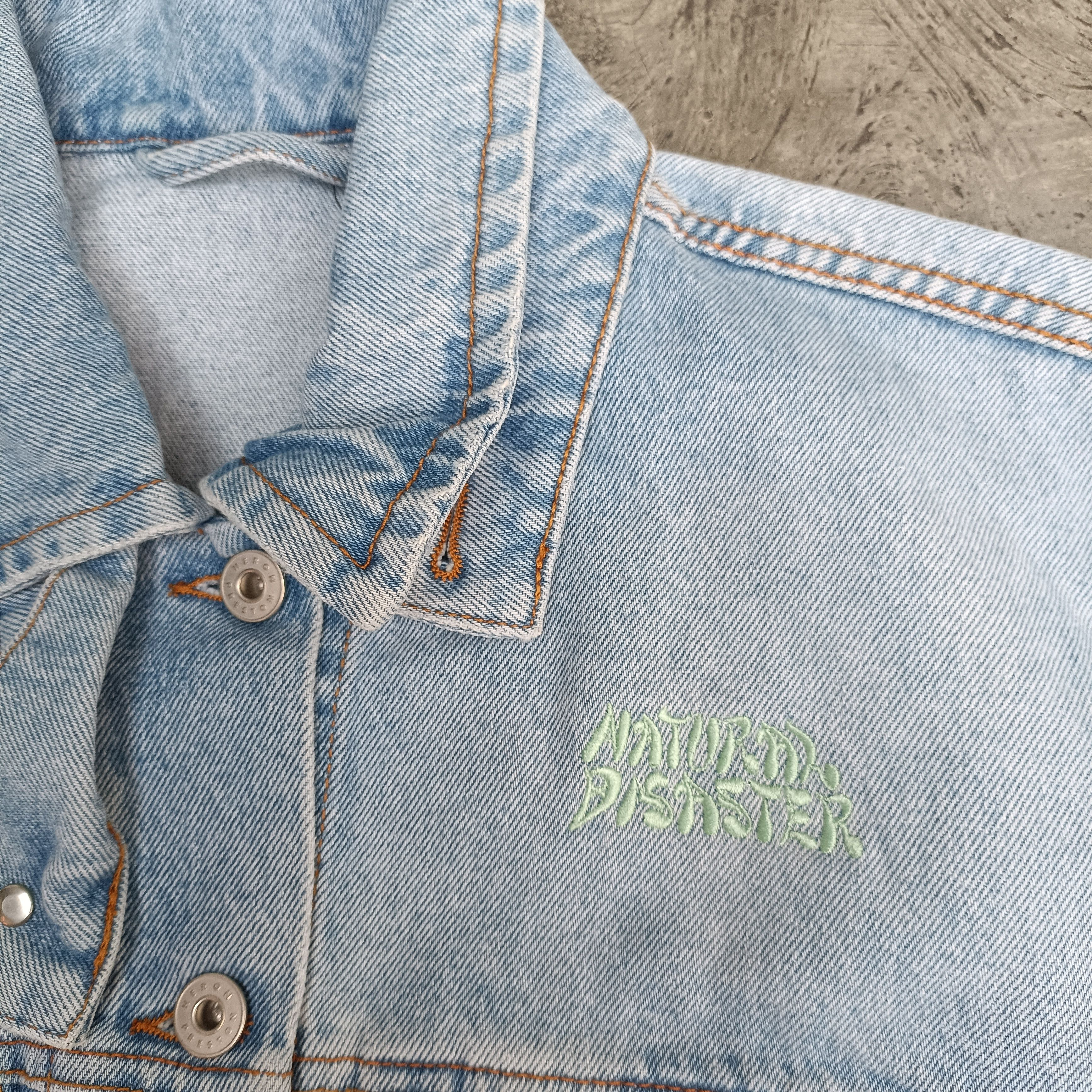 Heron Preston "Natural Disaster" Cropped Denim Jacket Size XS Size XS / US 0-2 / IT 36-38 - 3 Thumbnail