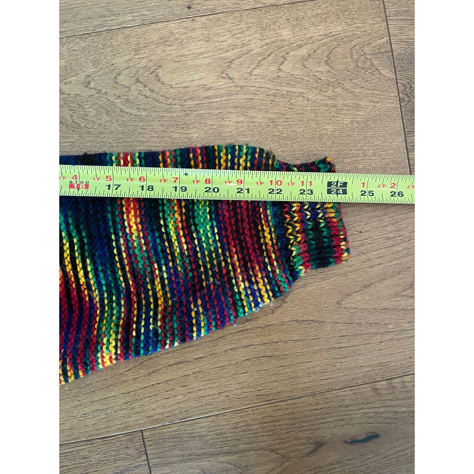 Other Vtg 90s FBE Rainbow Striped Chunky Knit Cardigan Cropped Size M / US 6-8 / IT 42-44 - 8 Thumbnail