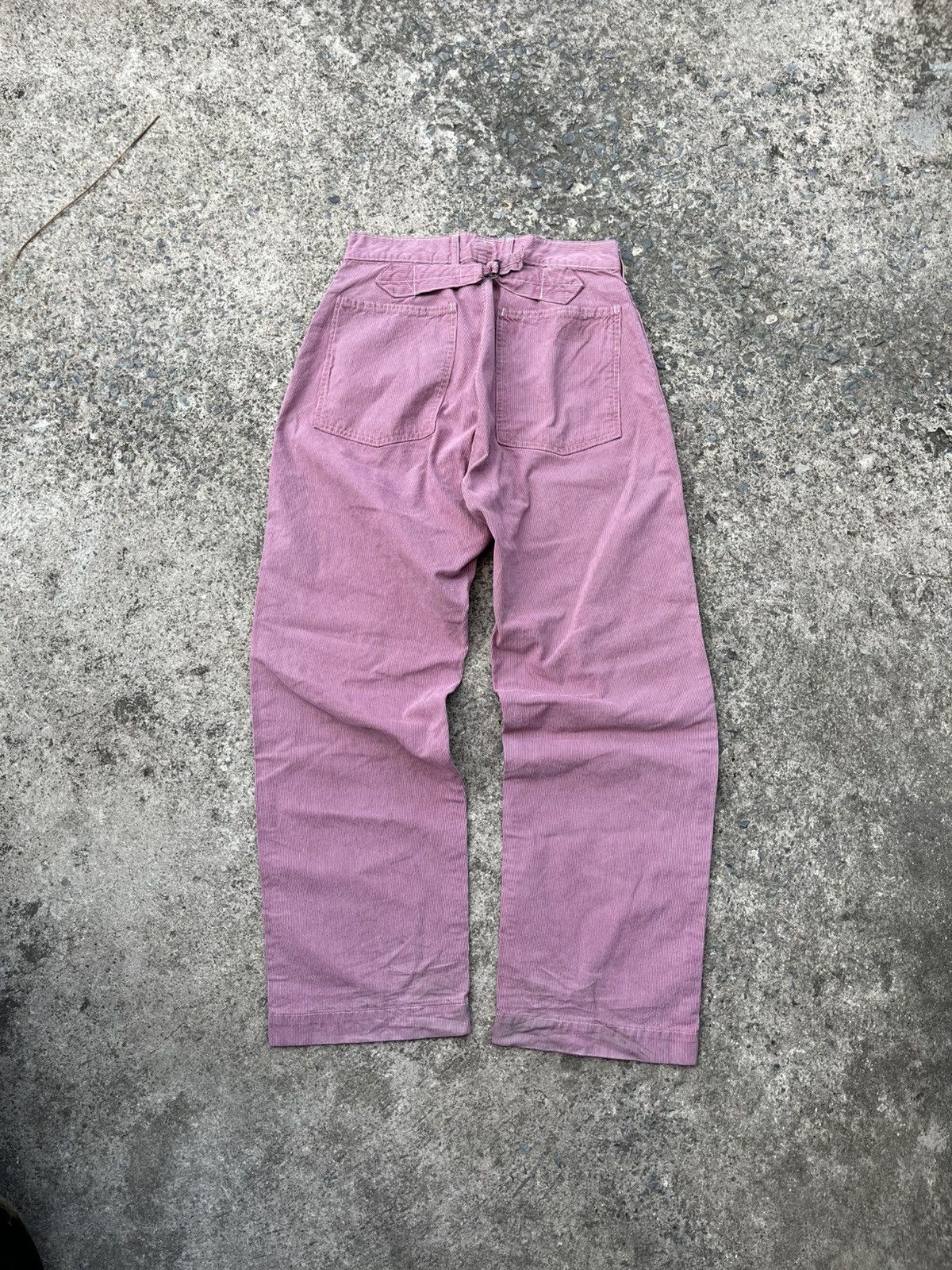 Japanese Brand 💥BLUE WAY TROUSERS VTG WORKWEAR HICKORY BELT CARPENTER PANT Size US 33 - 2 Thumbnail