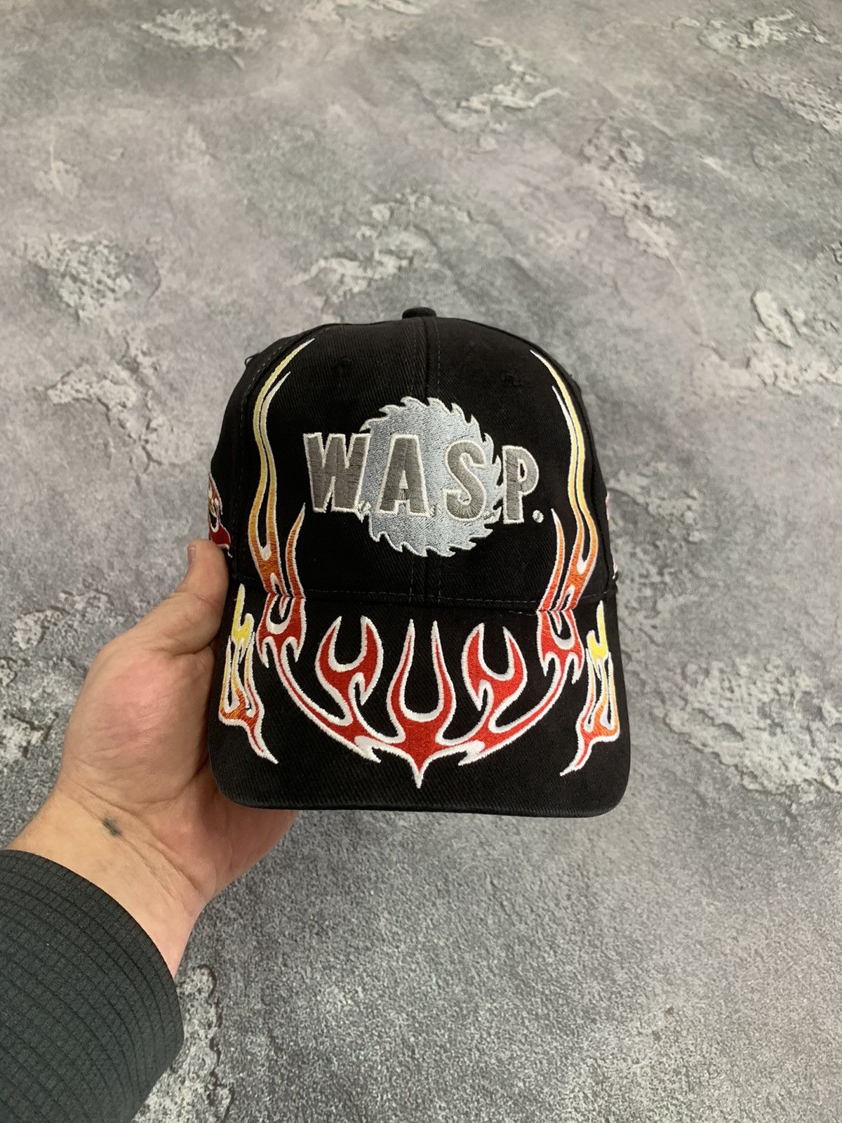 Band Tees Vintage W.A.S.P World Domination Flame Metal Black Cap Size ONE SIZE - 1 Thumbnail