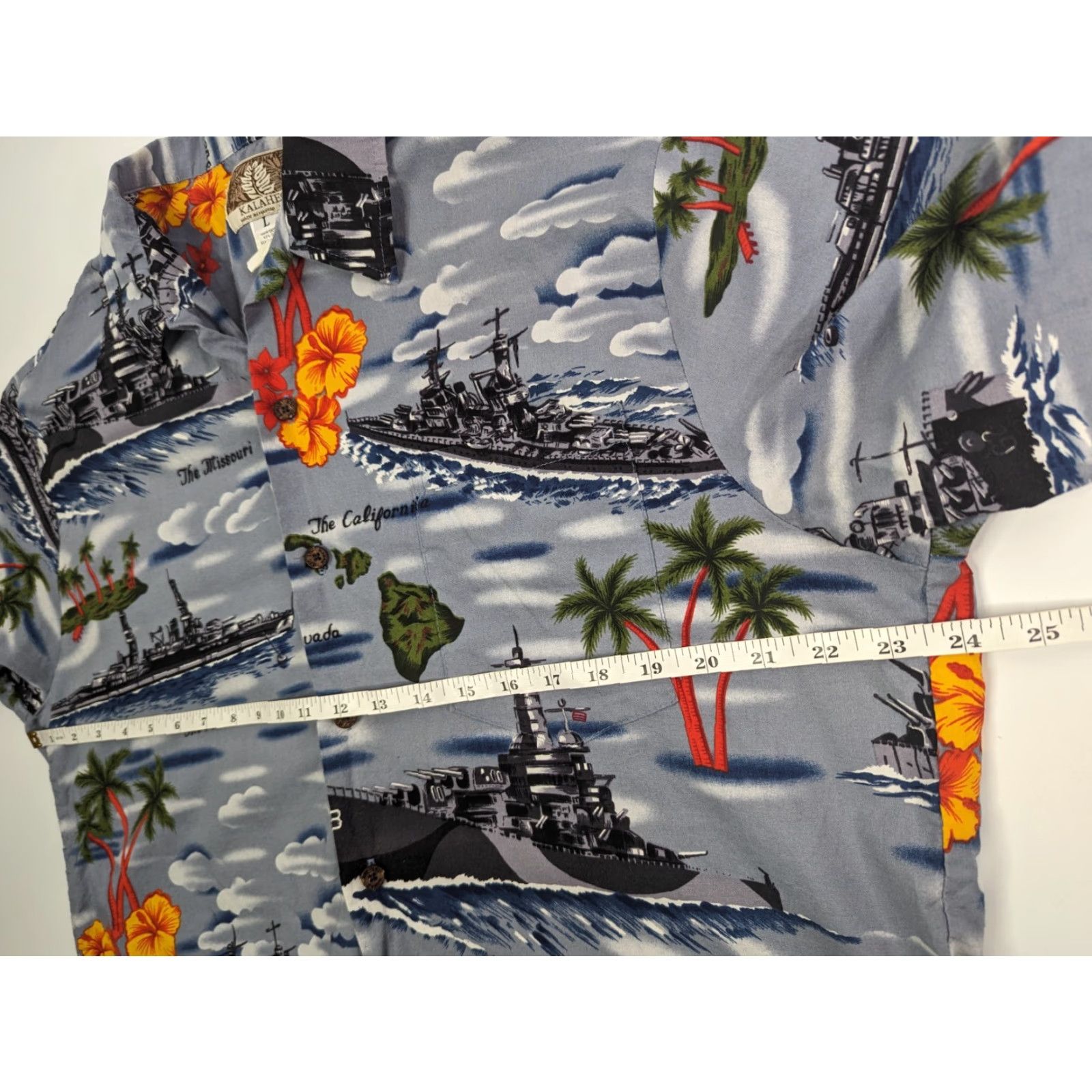 Vintage VINTAGE Kalaheo Hawaiian Shirt Men’s L Navy Military Destroyers Ships Ocean War Camp Shirt Size US L / EU 52-54 / 3 - 4 Thumbnail