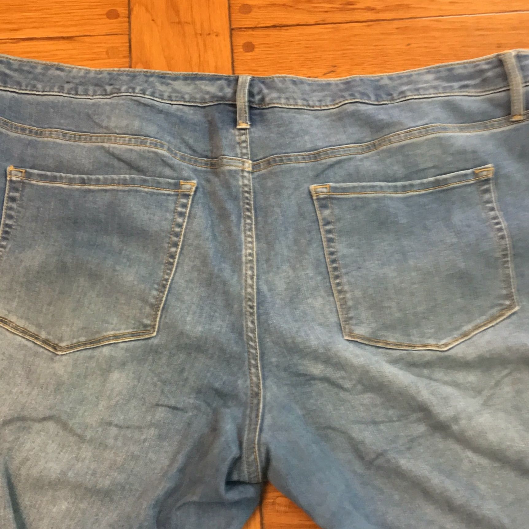 Vintage Ava And Viv Womens Power Stretch Distressed Blue Jegging Jeans 22W Denim Size 22W Size 40" / US 18 - 4 Thumbnail