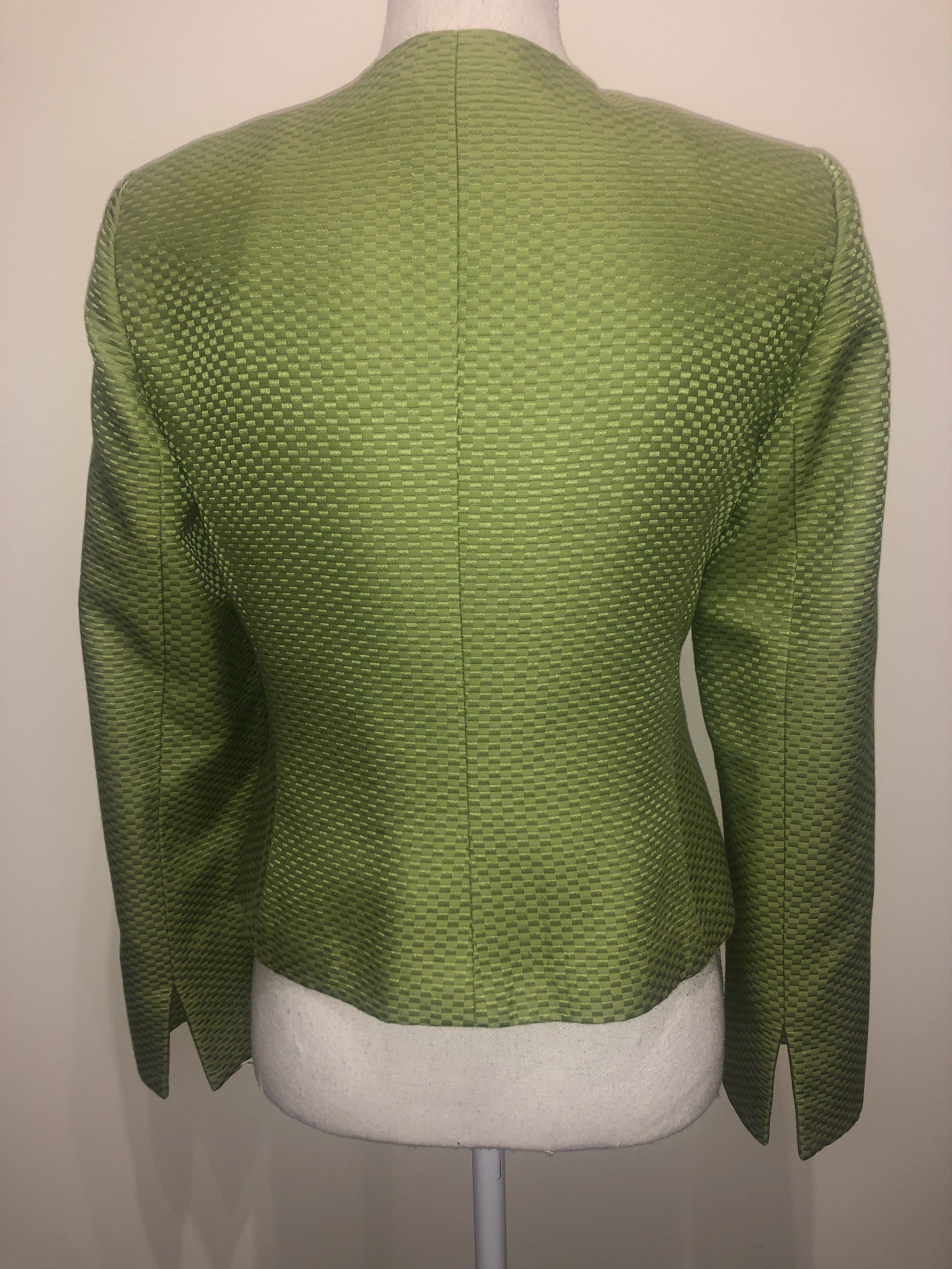 Giorgio Armani Green Silk Textured Fabric Blazer Size M / US 6-8 / IT 42-44 - 9 Thumbnail