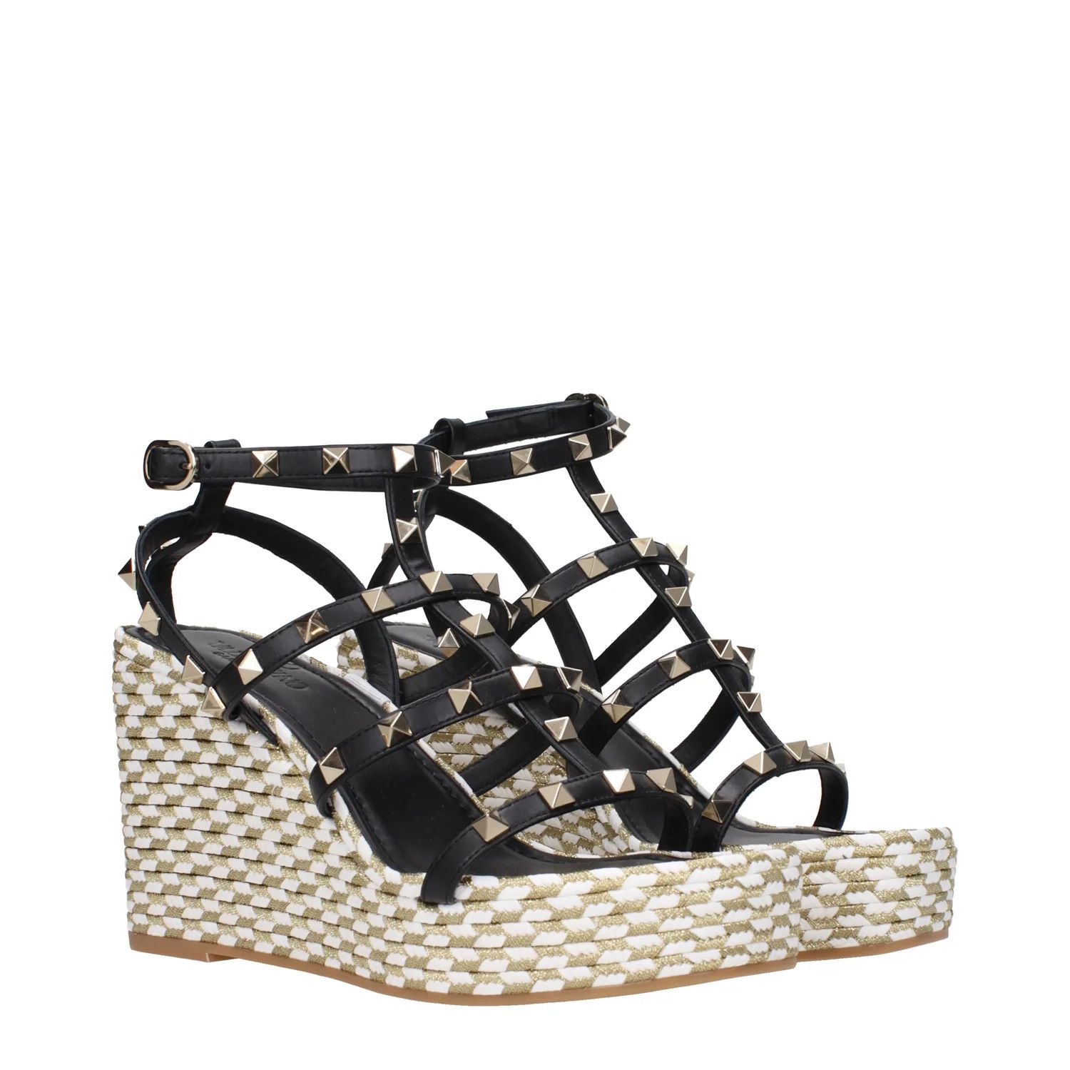 Valentino ob1o1e1224 Leather Wedges in Black Size US 7 / IT 37 - 2 Thumbnail