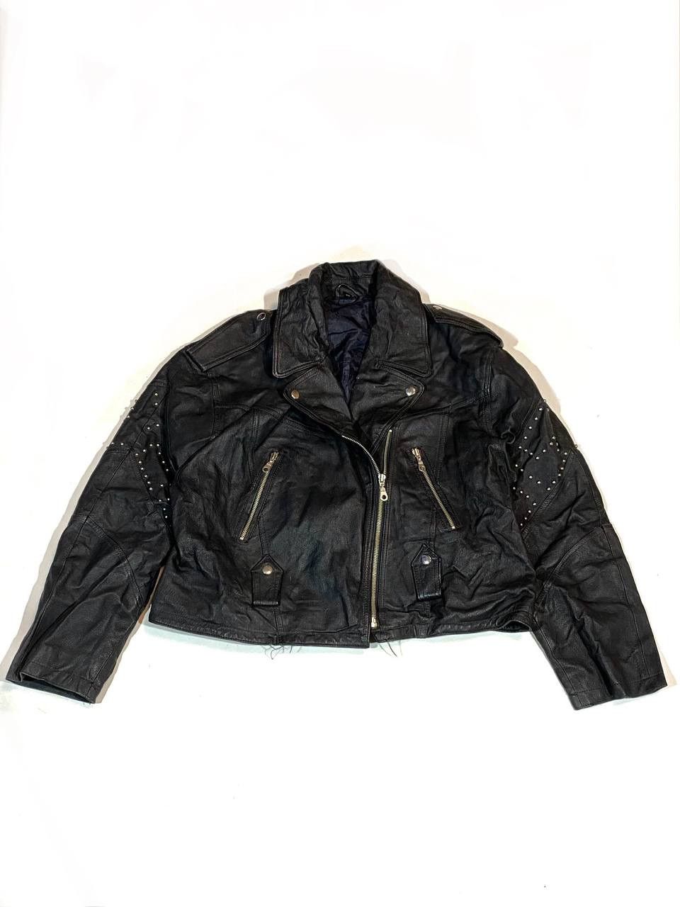 Leather Front Leather Biker Leather Jacket Size M / US 6-8 / IT 42-44 - 1 Thumbnail