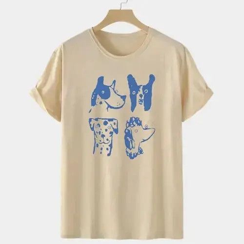 Japanese Brand Plus Size Female Clothing Kpop Dogs Printing T Shirts Short Size M / US 6-8 / IT 42-44 - 2 Thumbnail