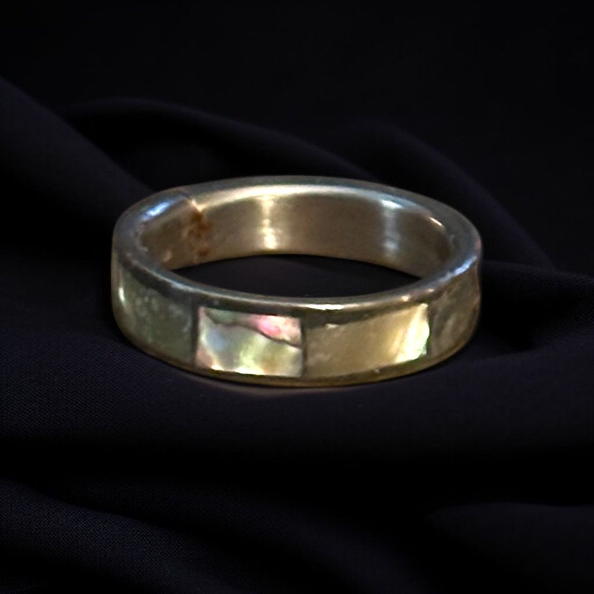Vintage Vintage abalone shell inlay band ring Size ONE SIZE - 1 Thumbnail