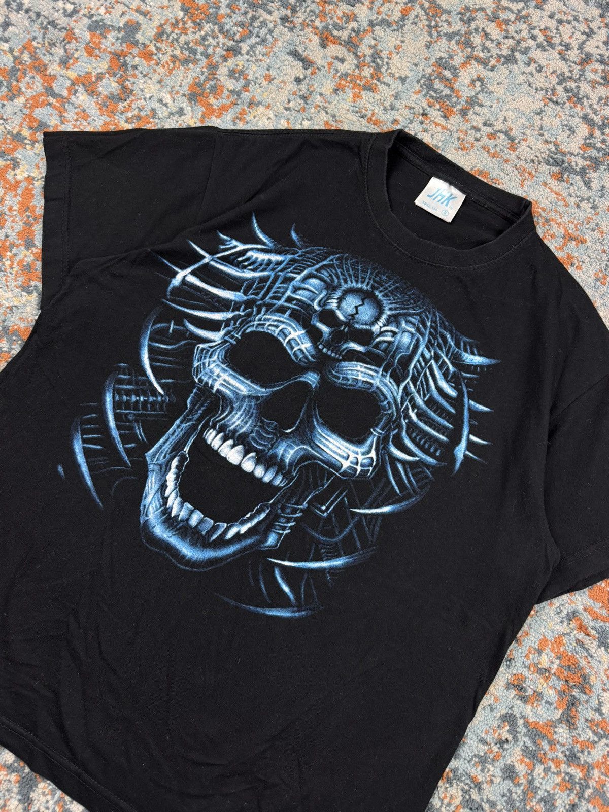 Liquid Blue × Vintage Vintage y2k Skull tribal liquid blue style graphic tee Size US M / EU 48-50 / 2 - 3 Thumbnail
