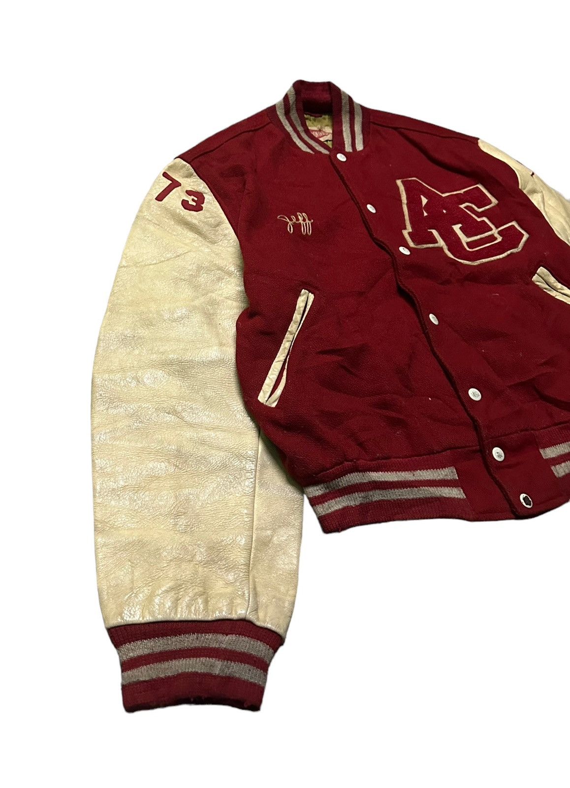 Vintage vintage 70s Apachee Wrestling wool leather varsity jacket Size US XL / EU 56 / 4 - 5 Thumbnail