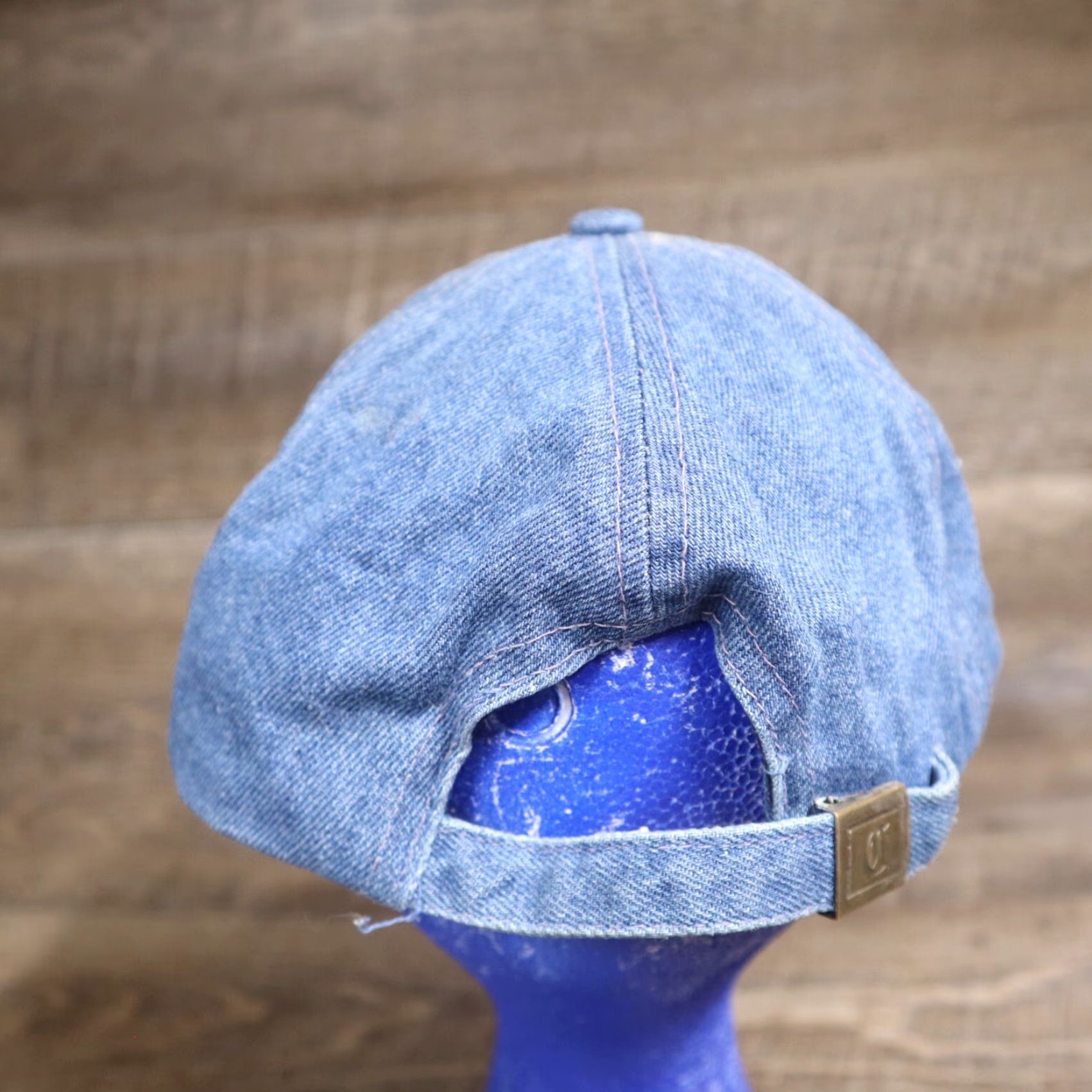 Vintage Nawger Nob Townsend TN Denim Blue Distressed Hat - Smoky Mountain Woodcarvers Cap, Adjustable, Men, Denim Cotton, Blue, Casual Comfort Size ONE SIZE - 4 Thumbnail