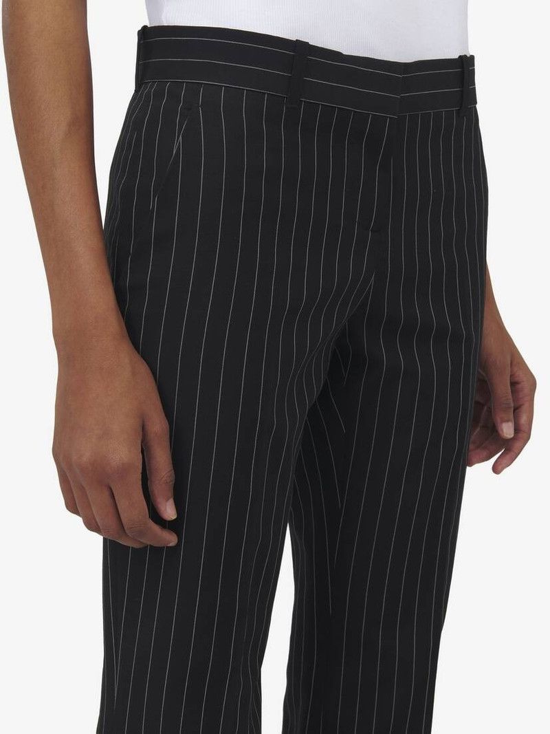 Alexander McQueen o1srvl11e0226 Pinstripe Bootcut Trousers In Black/White Size 28" / US 6 / IT 42 - 3 Thumbnail