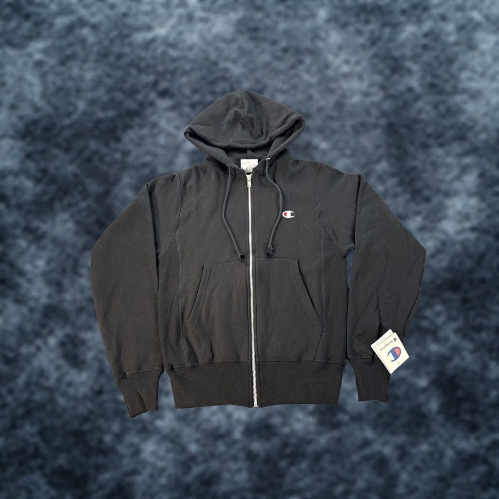 Champion VINTAGE Champion Reverse Weave Hoodie Mens XS Black Full Zip Grunge NWT Y2K Size US XS / EU 42 / 0 - 1 Thumbnail