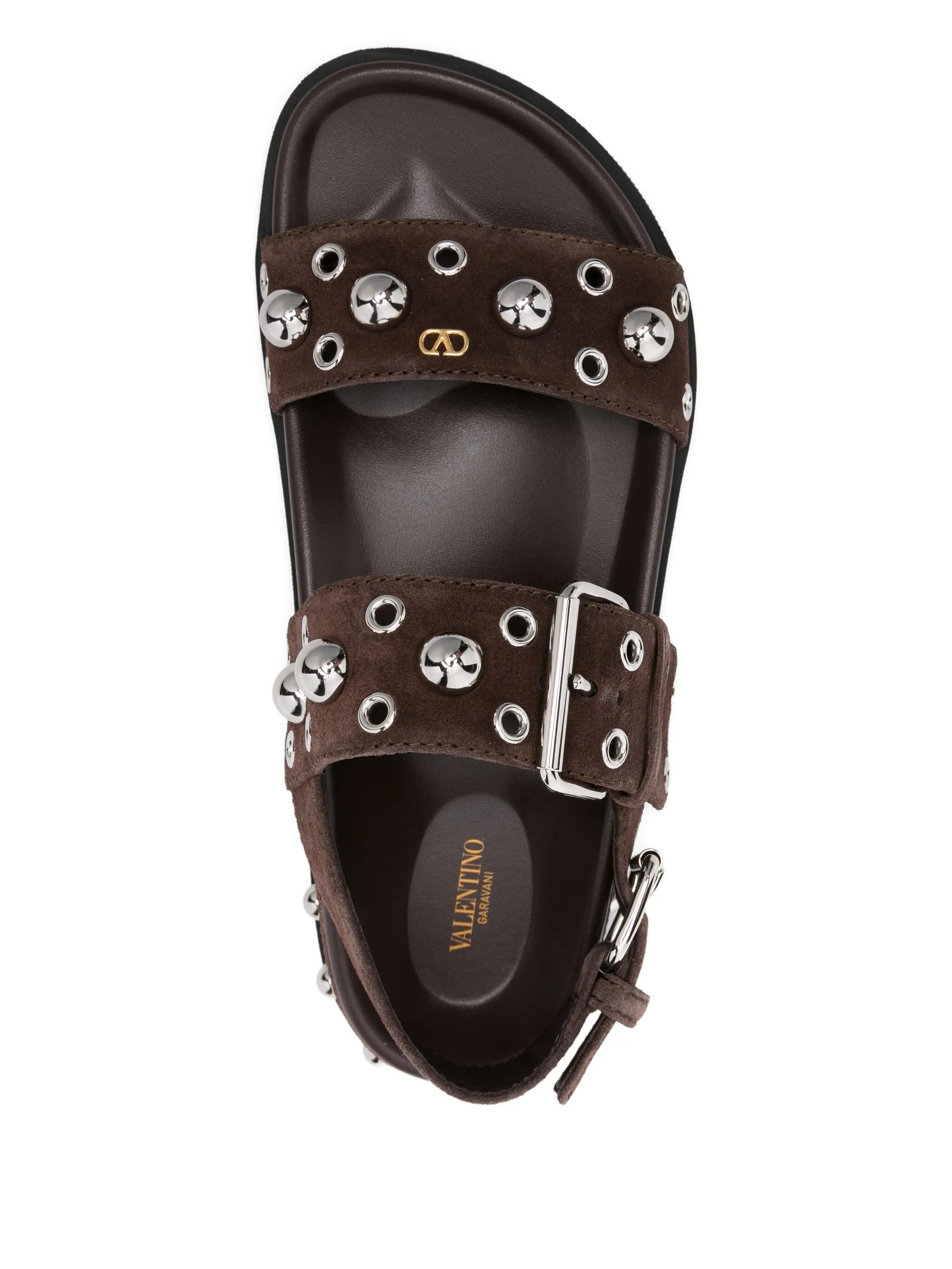 Valentino os11x0126 Sandals Decorated With Studs in Brown Size US 9 / IT 39 - 4 Thumbnail
