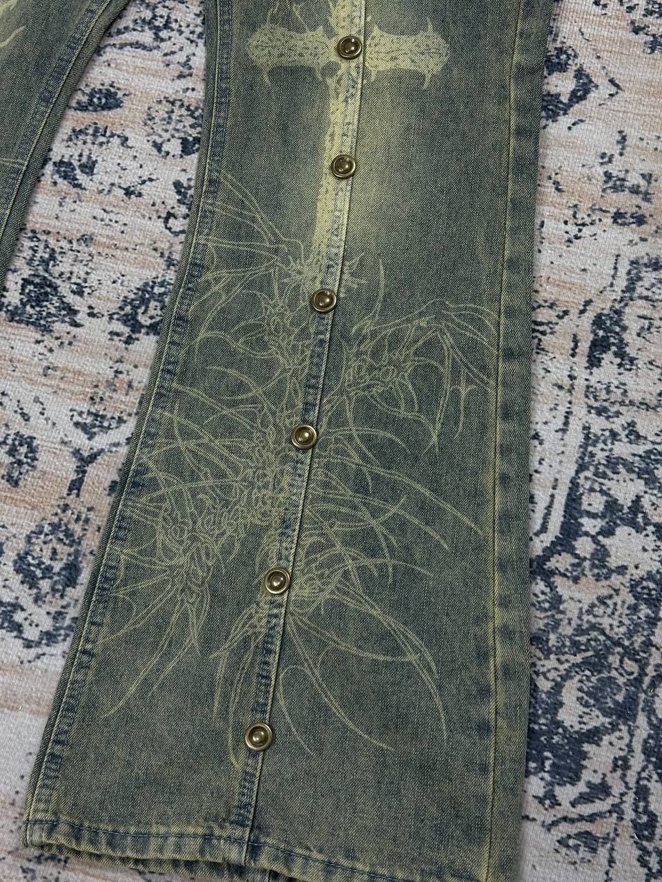 Japanese Brand Avant Garde Flaired Opium Y2K Japanese Gothic Jeans Size 30" / US 8 / IT 44 - 3 Thumbnail