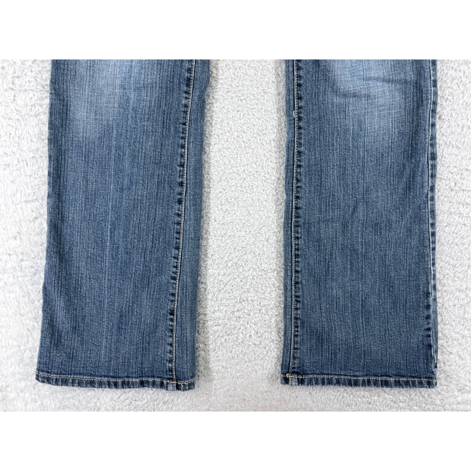 Denime Womens Jeans Denim Blue 27x31 27 Flared Low Rise Medium Wash Embroidered Pants Size 27" / US 4 / IT 40 - 4 Thumbnail