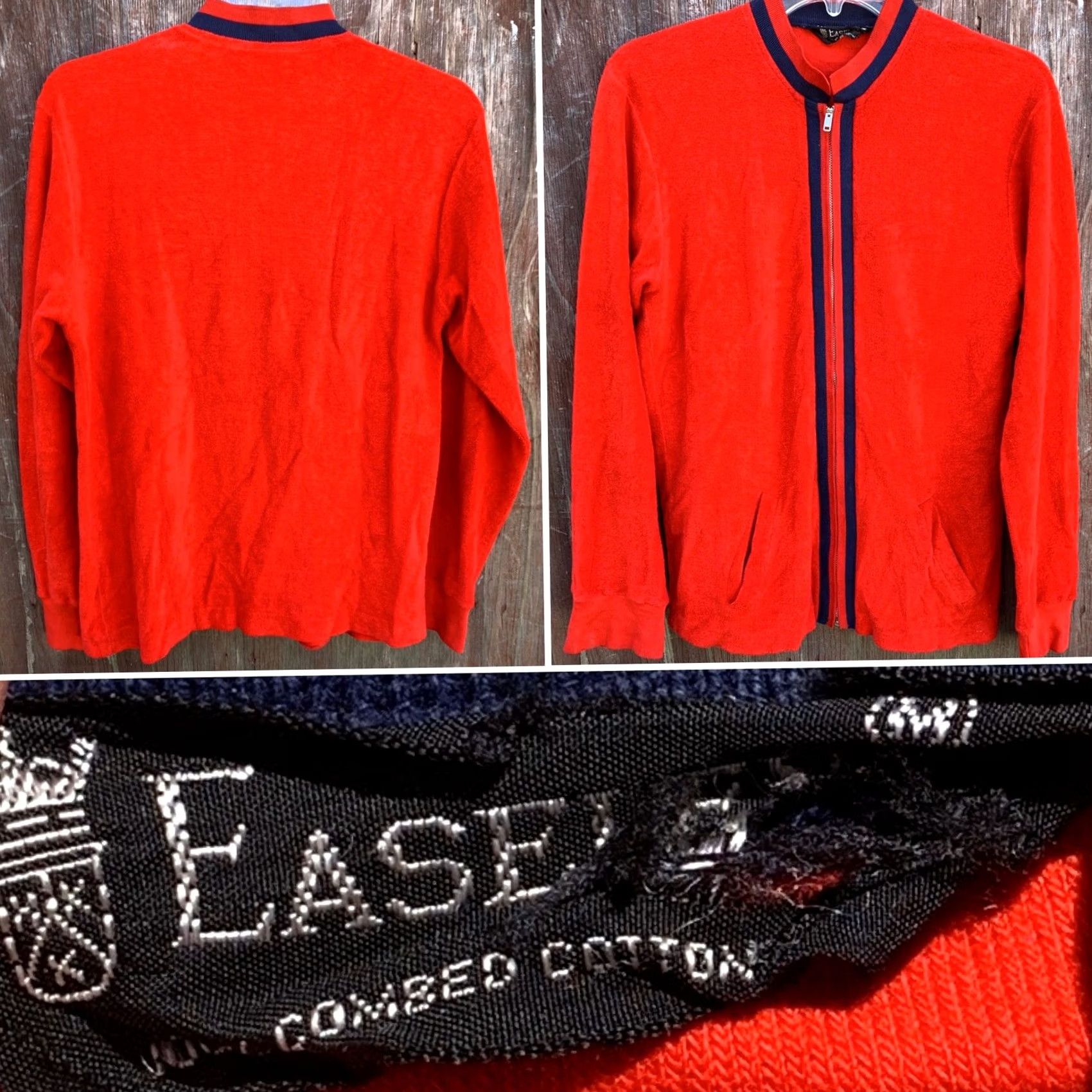 Vintage VINTAGE Easley Track Jacket Combed Cotton Red W/ Blue Metal Zip M Mens Regular Long Sleeve Full-Zip Athletic Lightweight Pockets Zipper Size US M / EU 48-50 / 2 - 6 Thumbnail