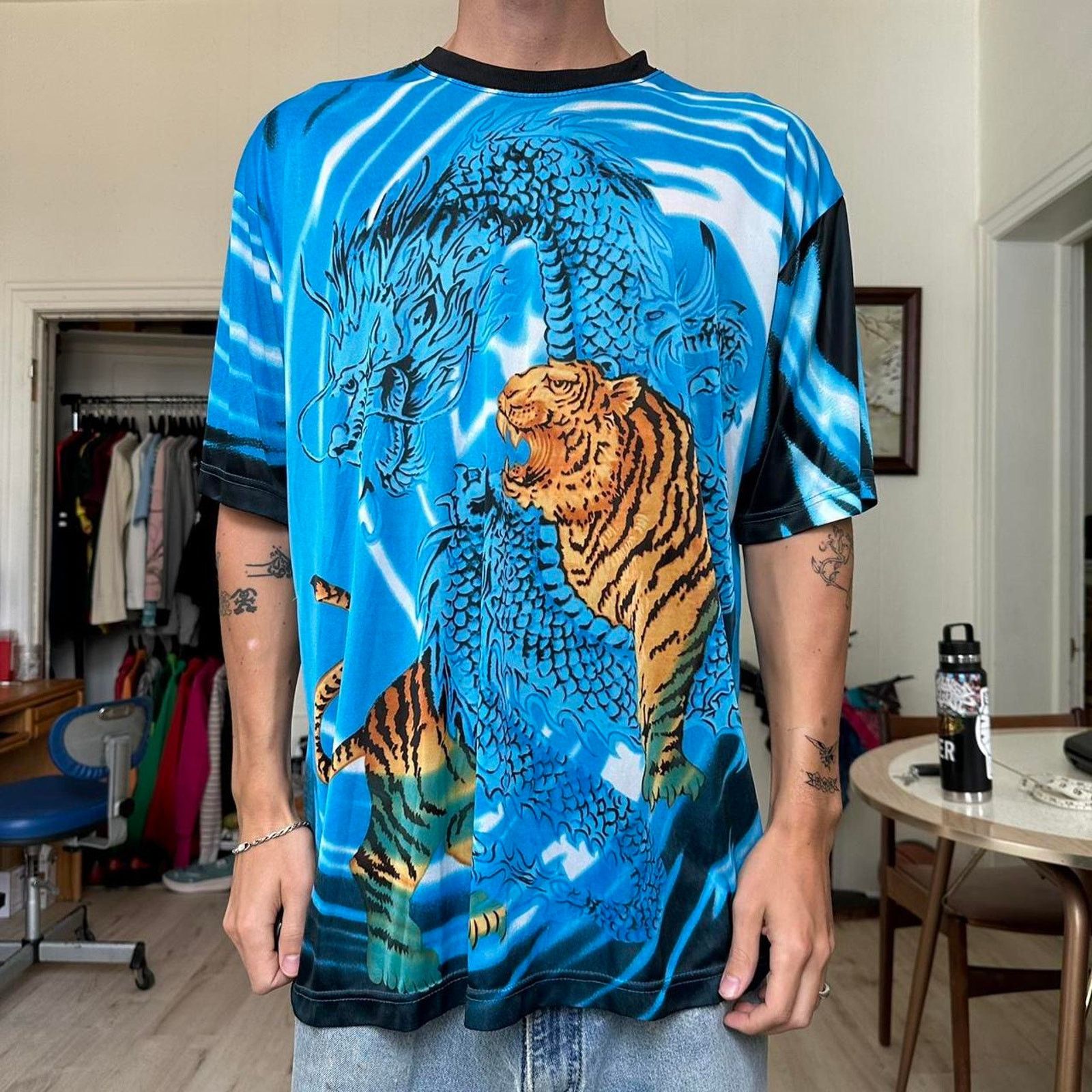 Vintage Vintage 00s No Boundaries Tattoo Jersey Shirt Top Size US XL / EU 56 / 4 - 6 Thumbnail