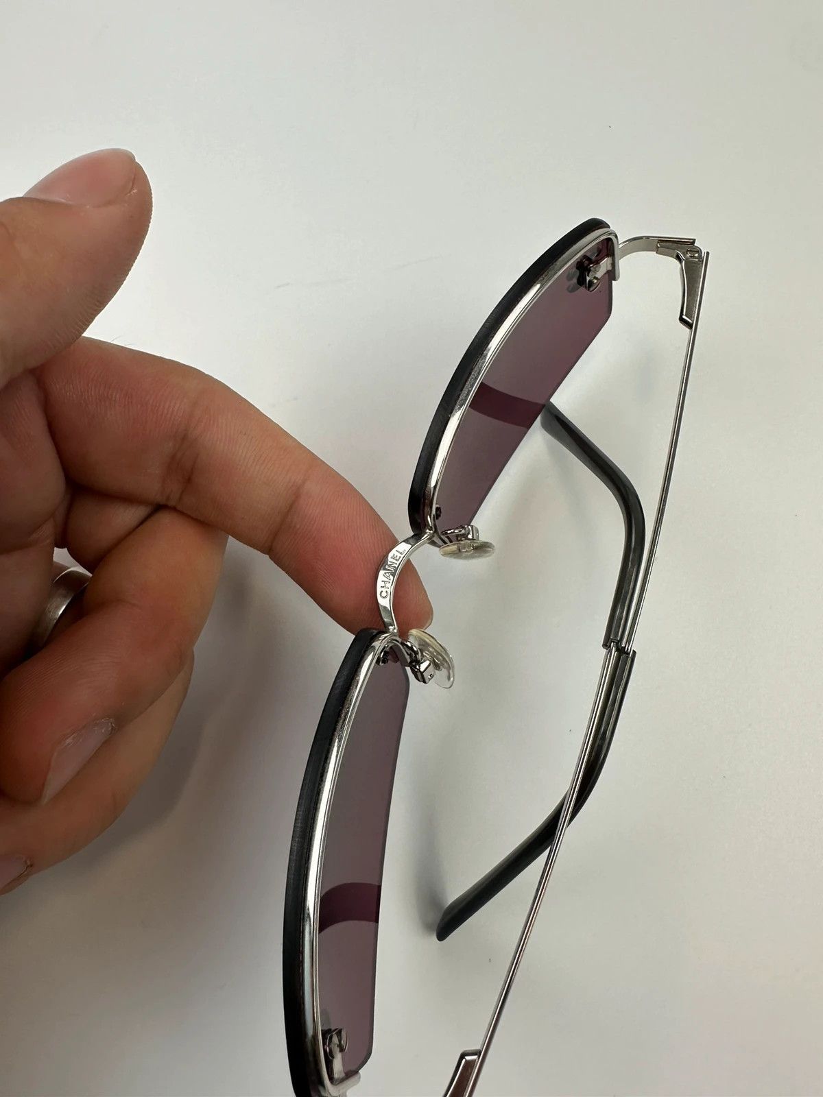 Chanel Chanel Purple Sunglasses Frame Rimless Strass Size ONE SIZE - 8 Thumbnail